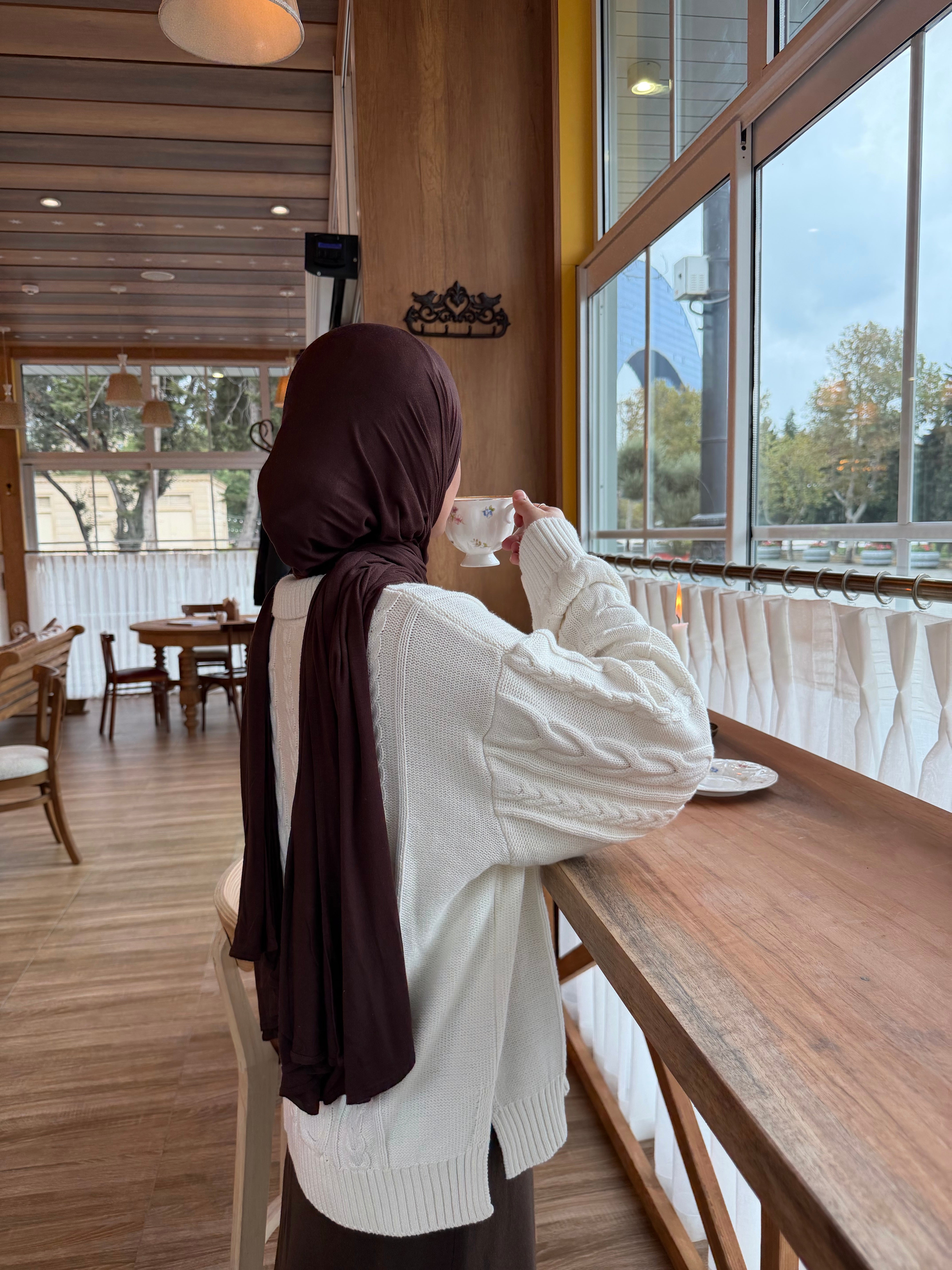 Premium Jersey Hijab - Dark Brown