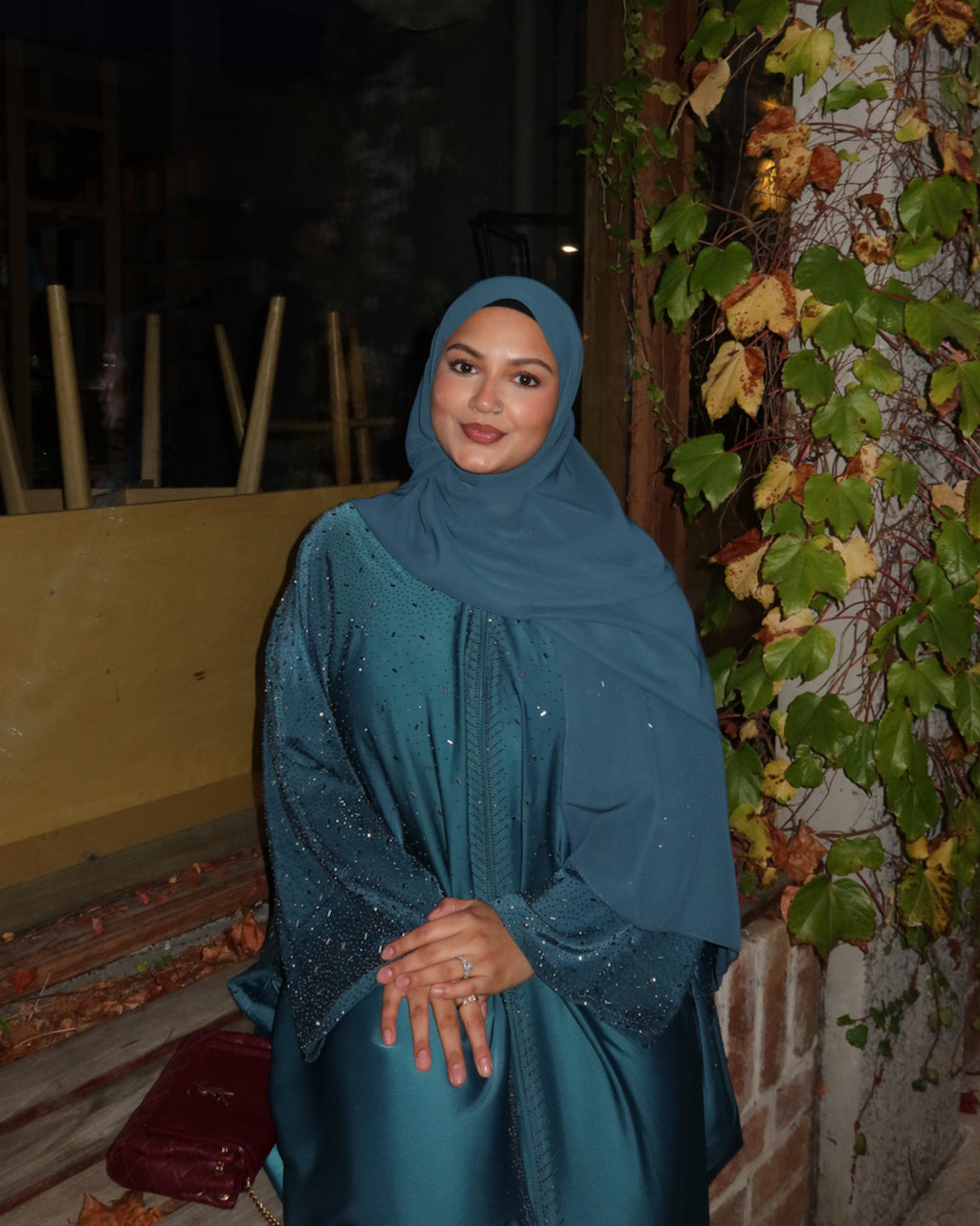 Amina Butterfly Abaya - Emerald