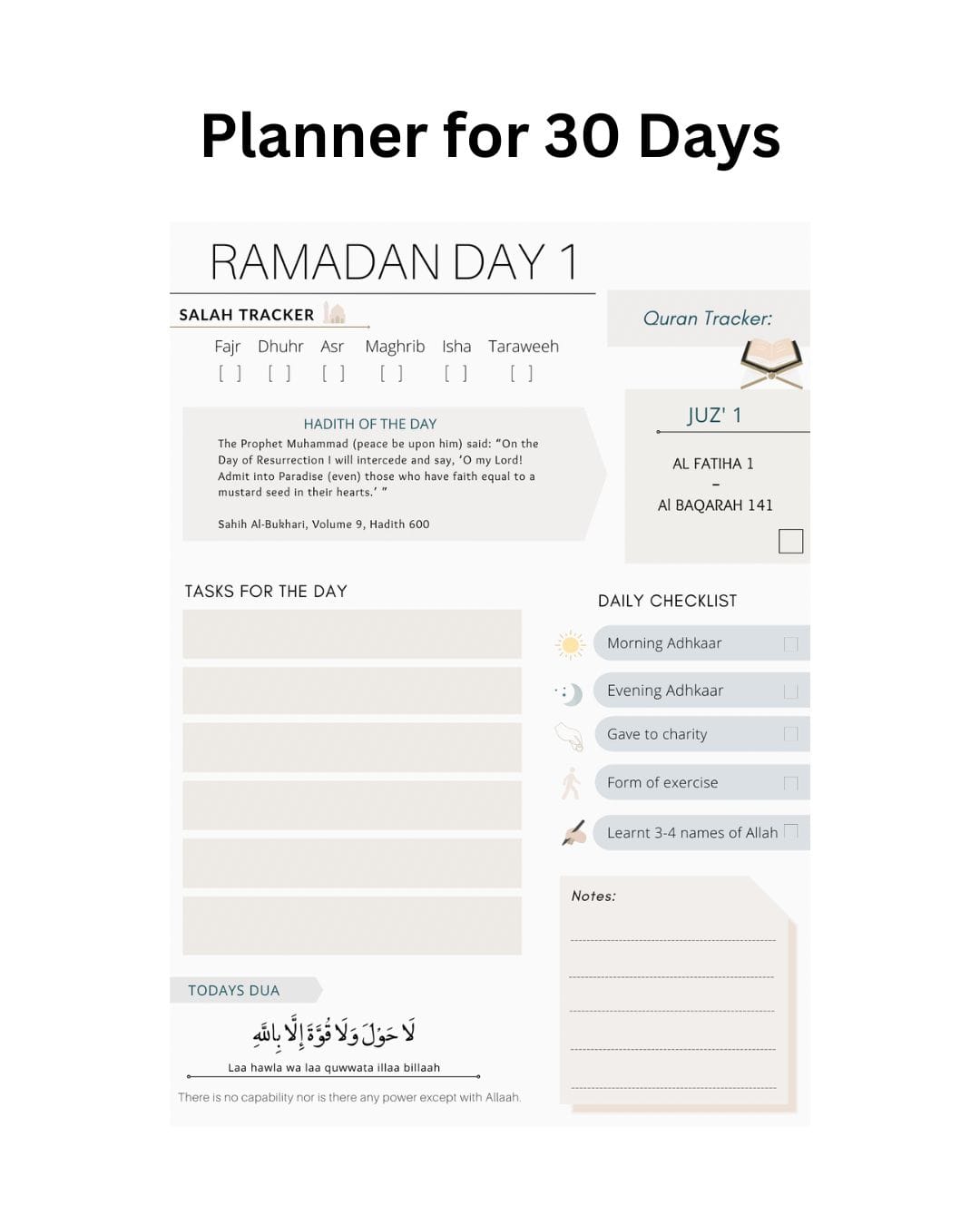 Digital Ramadan Planner 2024 - Ramadan Planner - Fajr Noor