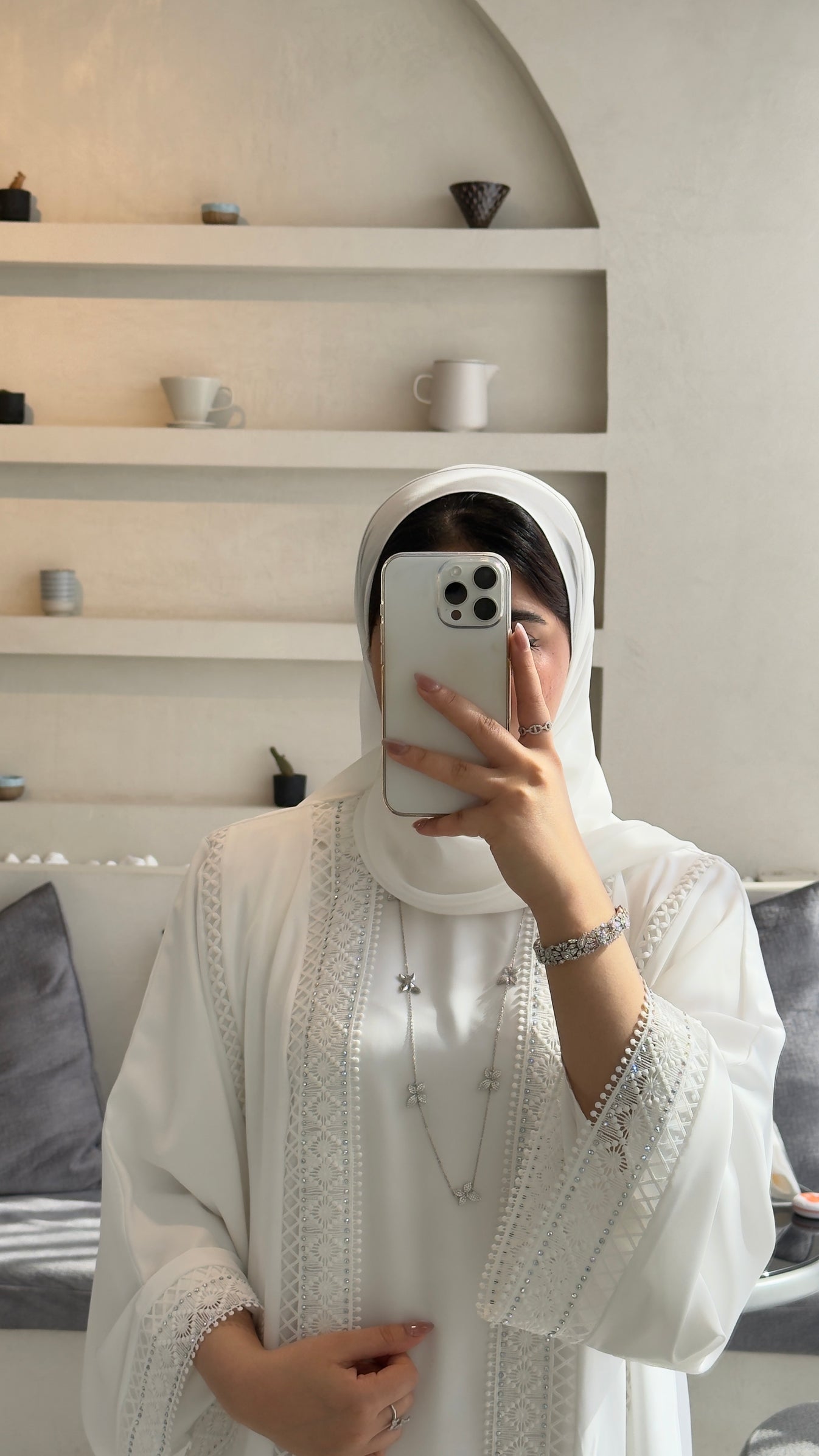 Nourah Everyday Abaya - White