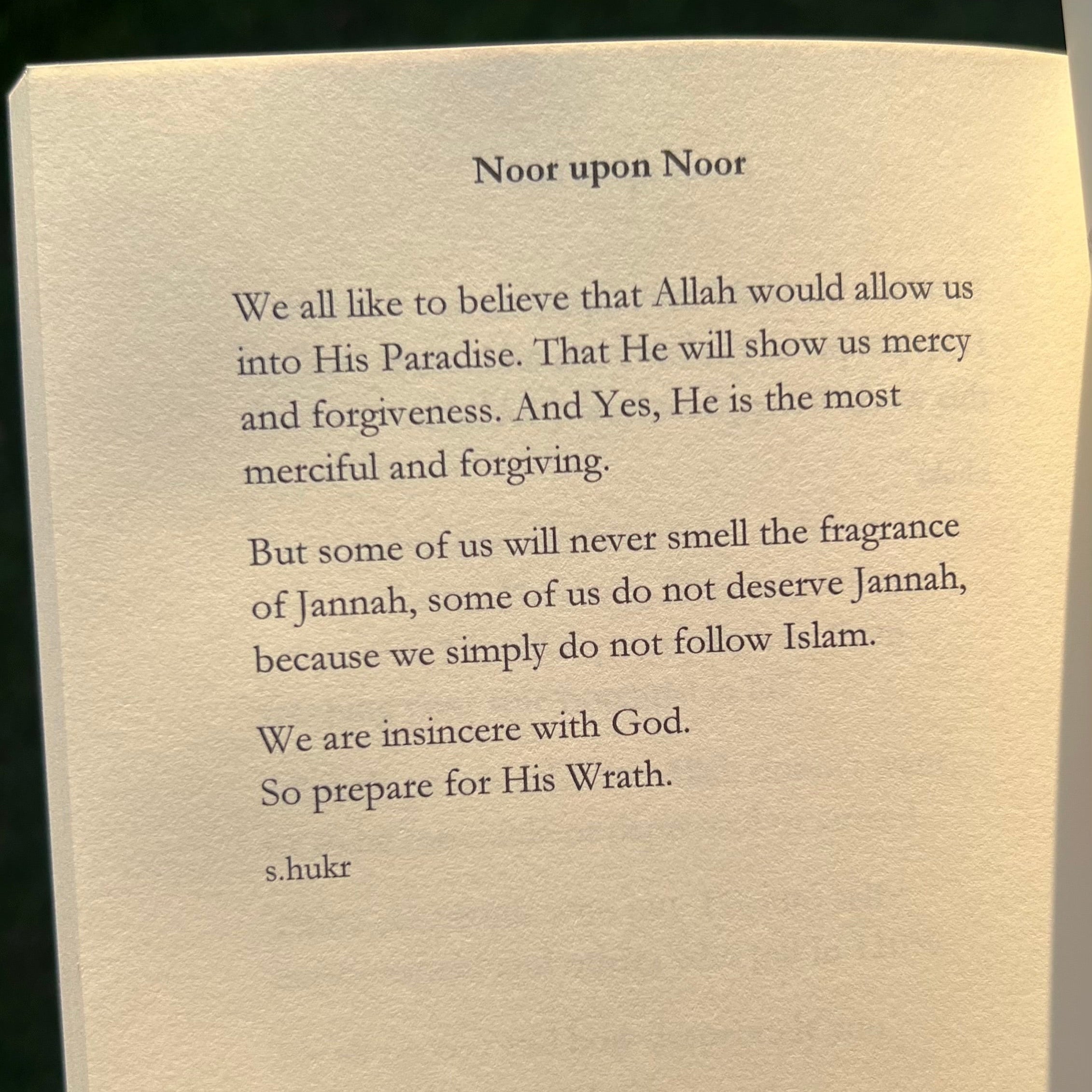 Noor upon Noor