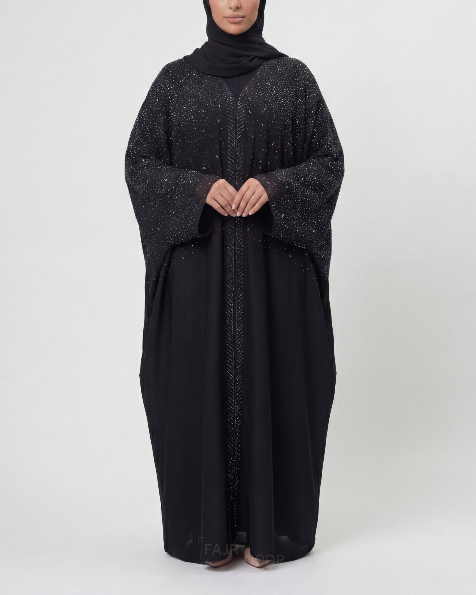 Amina Butterfly Abaya - Black