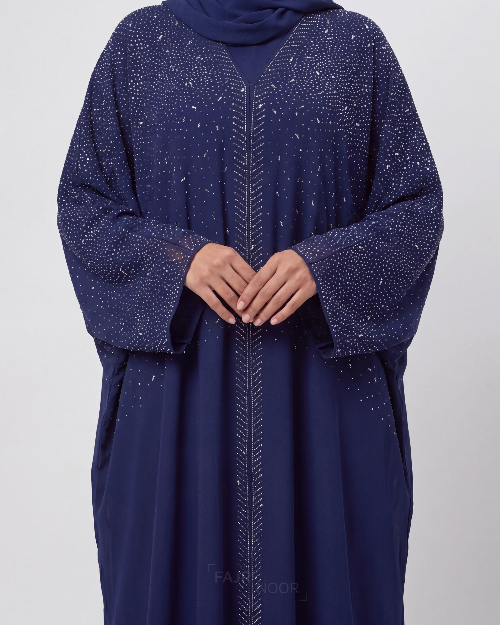 Amina Butterfly Abaya - Navy