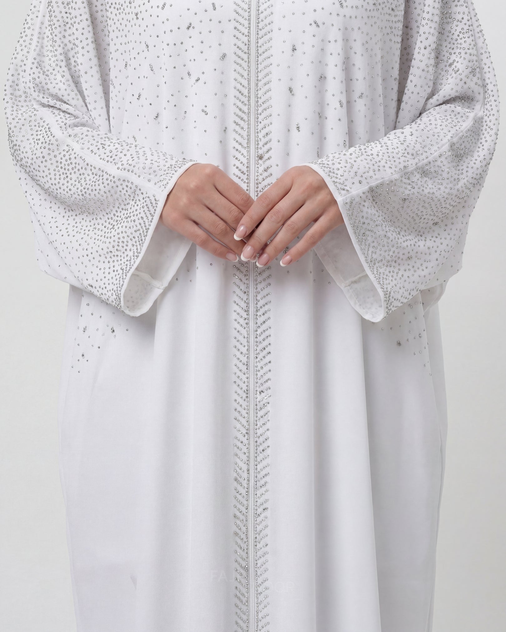 Amina Butterfly Abaya - White