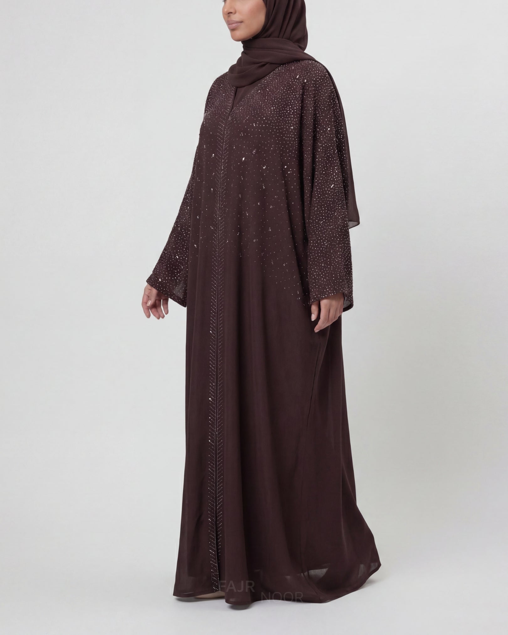 Amina Butterfly Abaya - Coffee