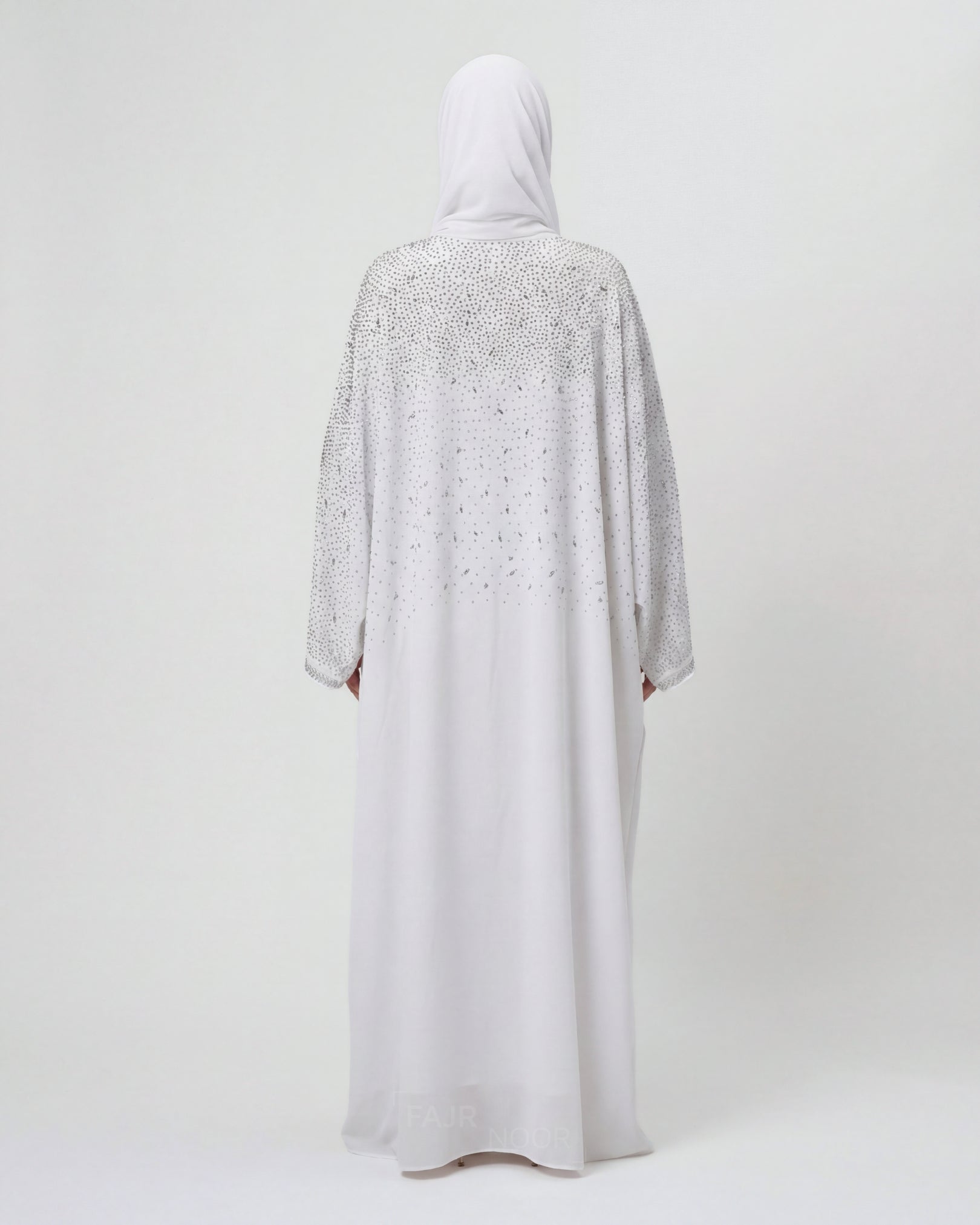 Amina Butterfly Abaya - White