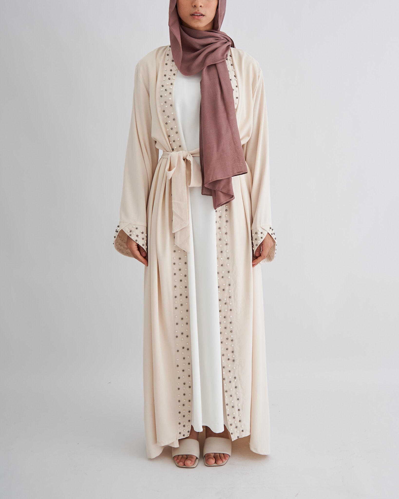 Amirah Pearl Abaya - Cream