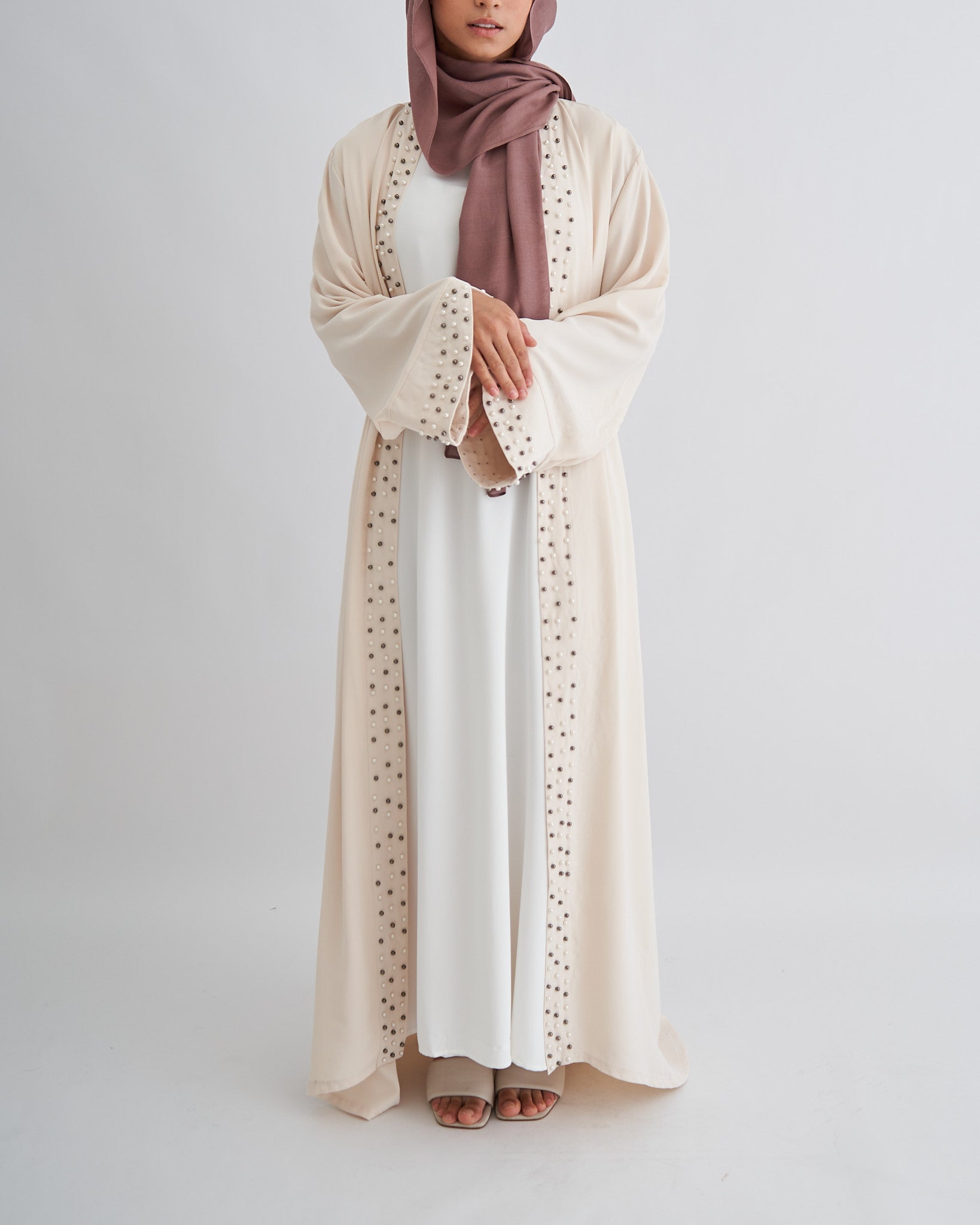 Amirah Pearl Abaya - Cream