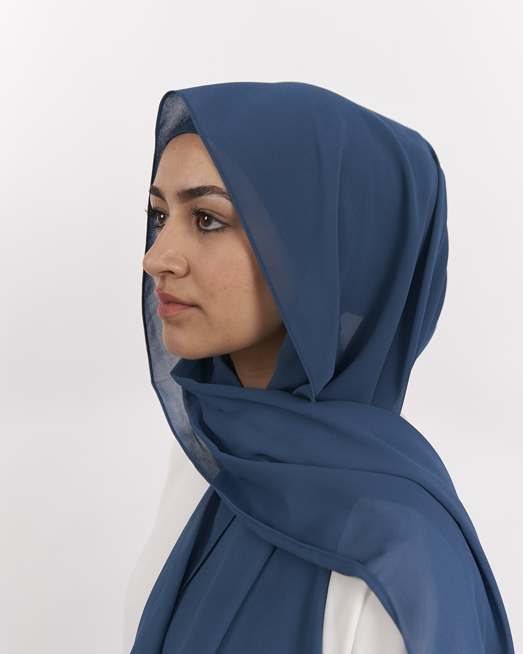 Chiffon Hijab + Cap - Ocean Blue