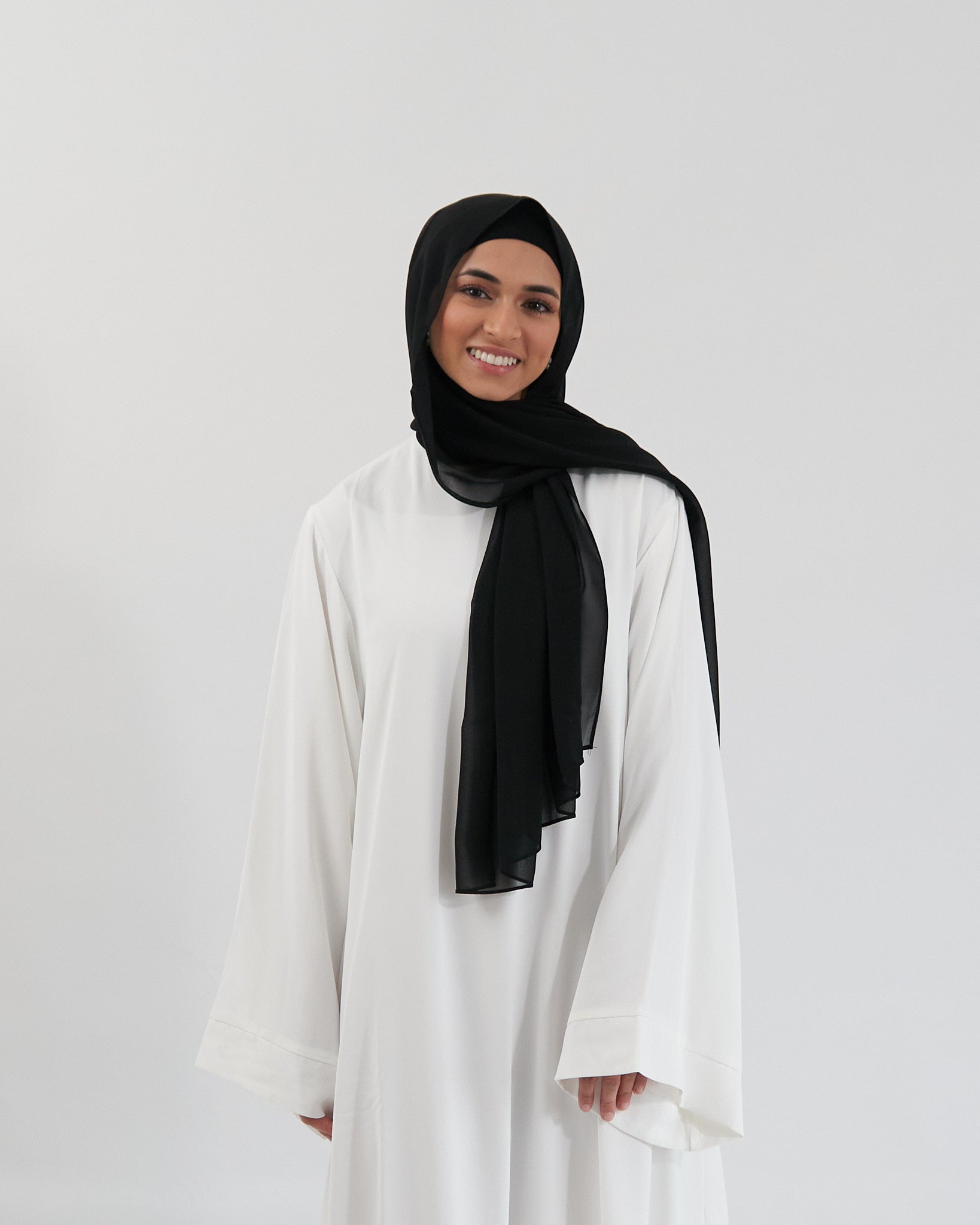 Chiffon Hijab Set - Black Scarves Fajr Noor 