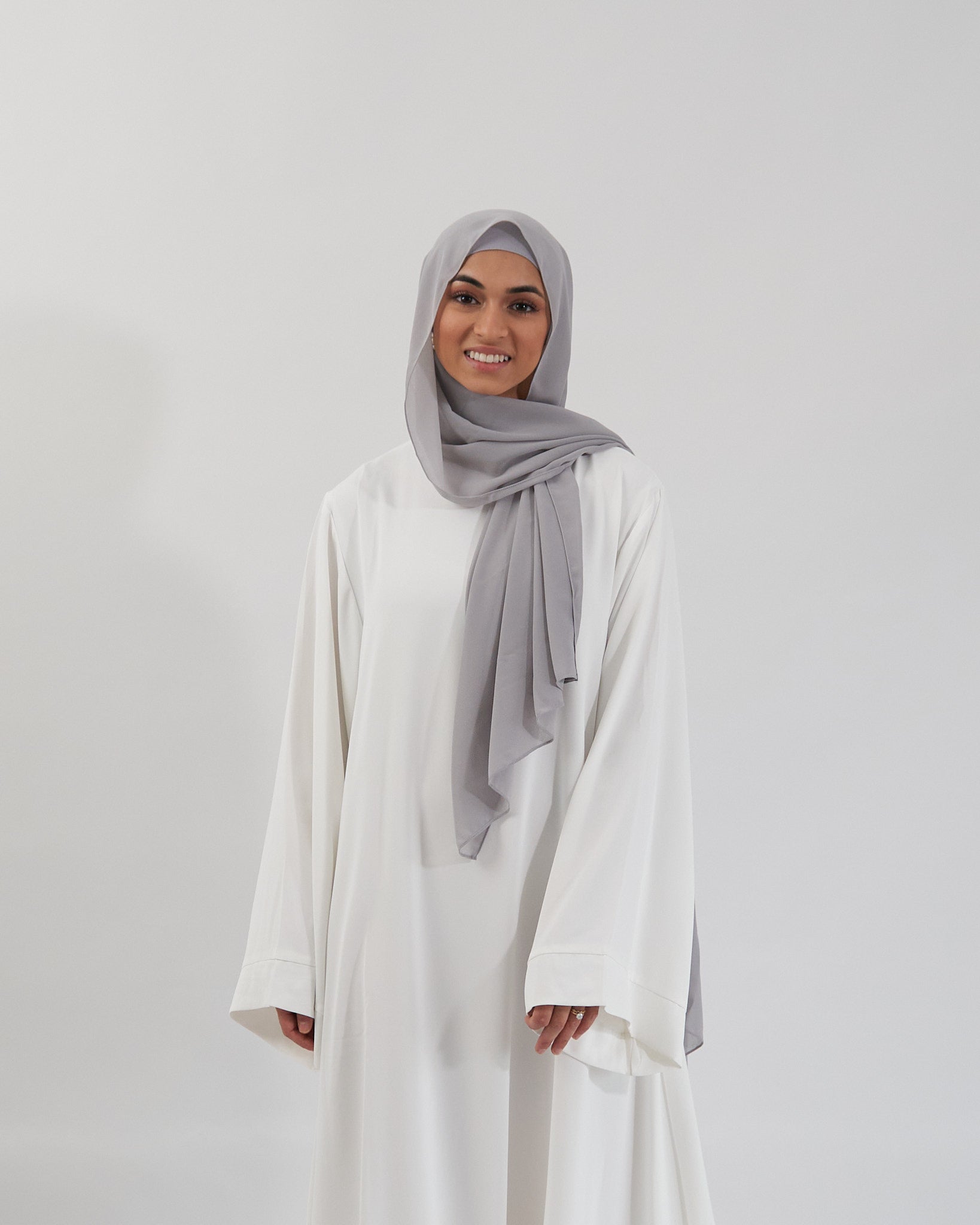 Chiffon Hijab Set - Grey Scarves Fajr Noor 