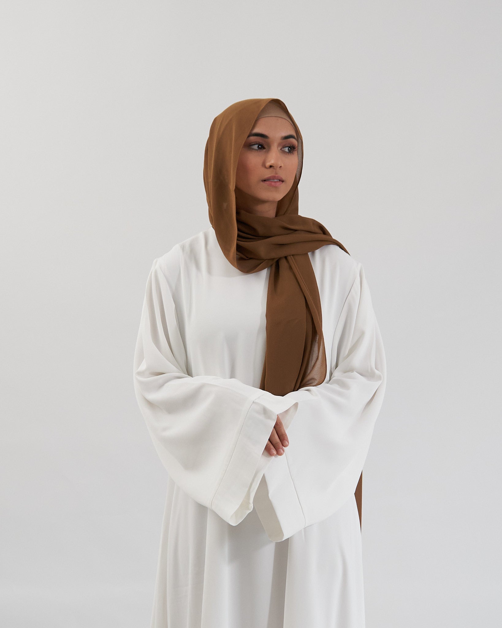 Chiffon Hijab Set - Latte Scarves Fajr Noor 