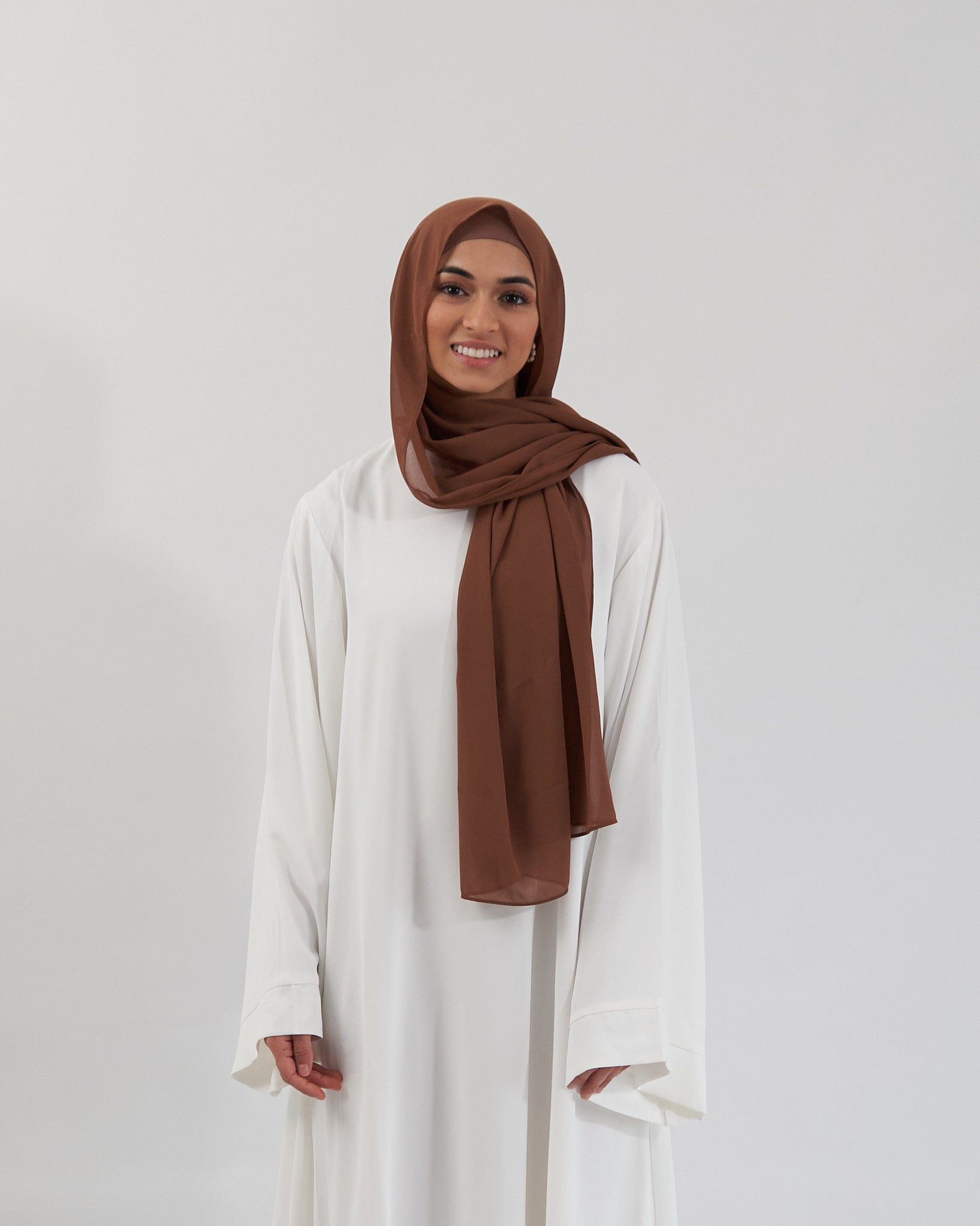 Chiffon Hijab Set - Mocha Scarves Fajr Noor 