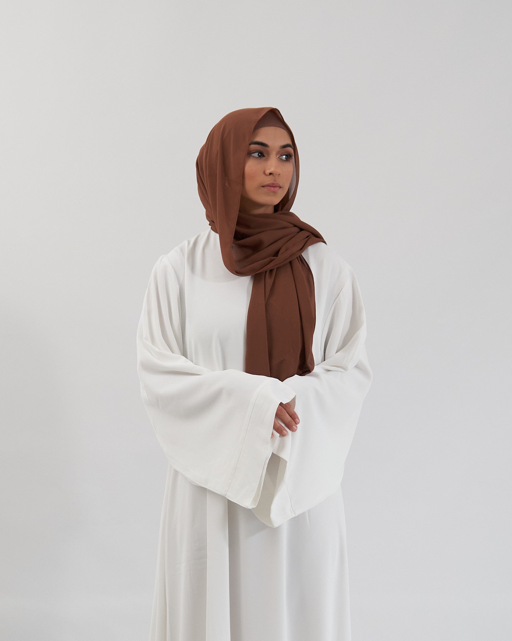 Chiffon Hijab Set - Mocha Scarves Fajr Noor 