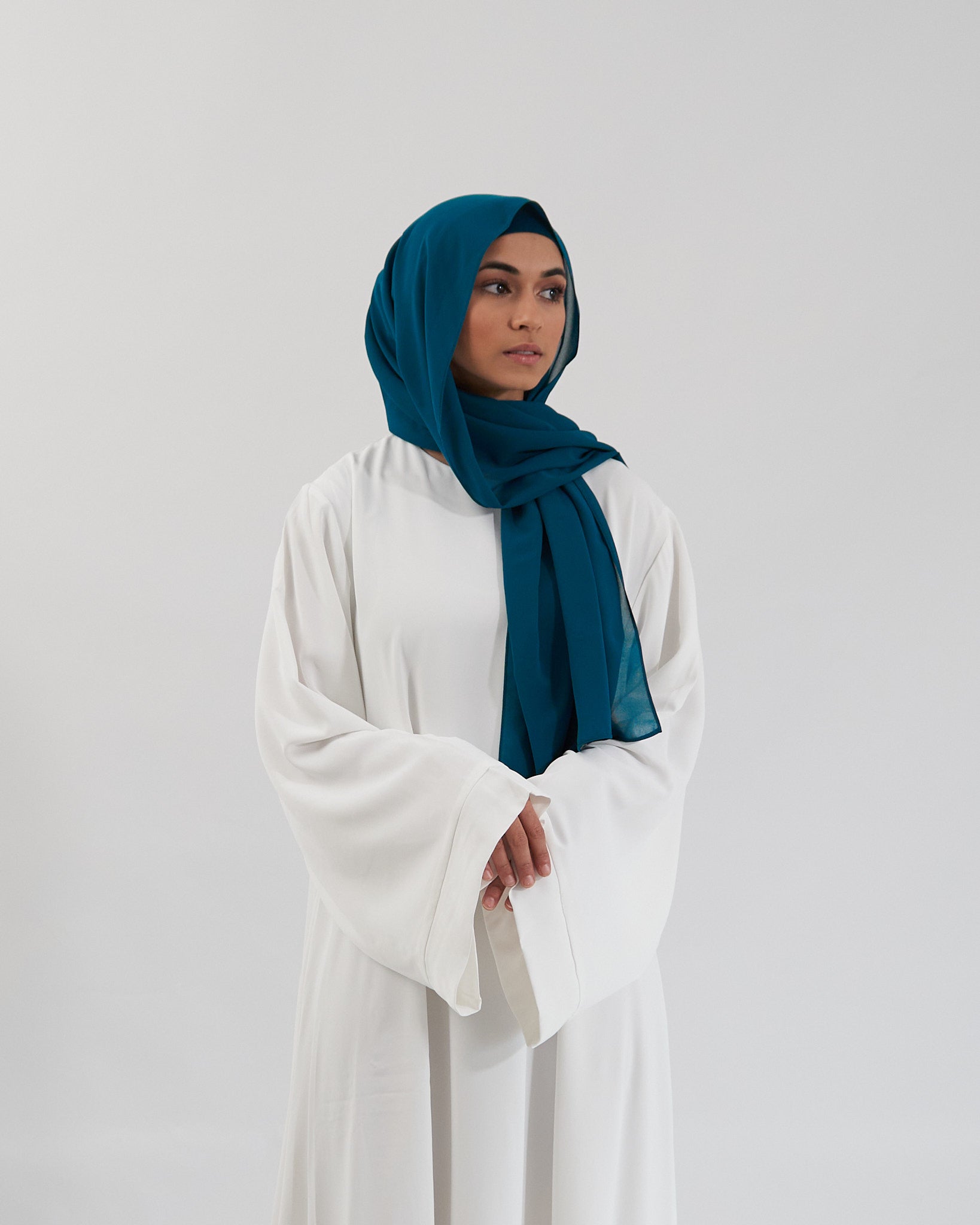 Chiffon Hijab Set - Ocean Blue Scarves Fajr Noor 