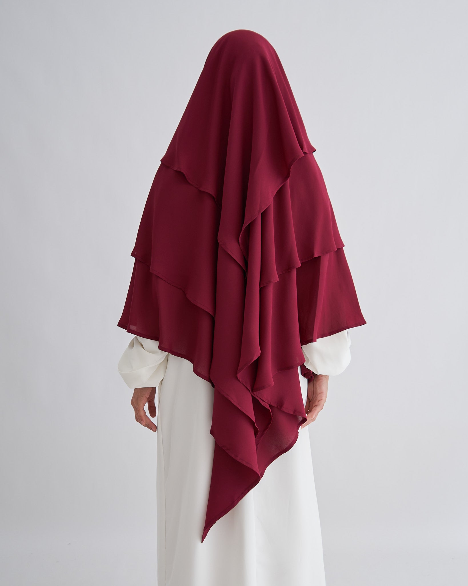 Chiffon Khimar - Maroon