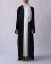 Amirah Pearl Abaya - Black Open Abaya Fajr Noor S