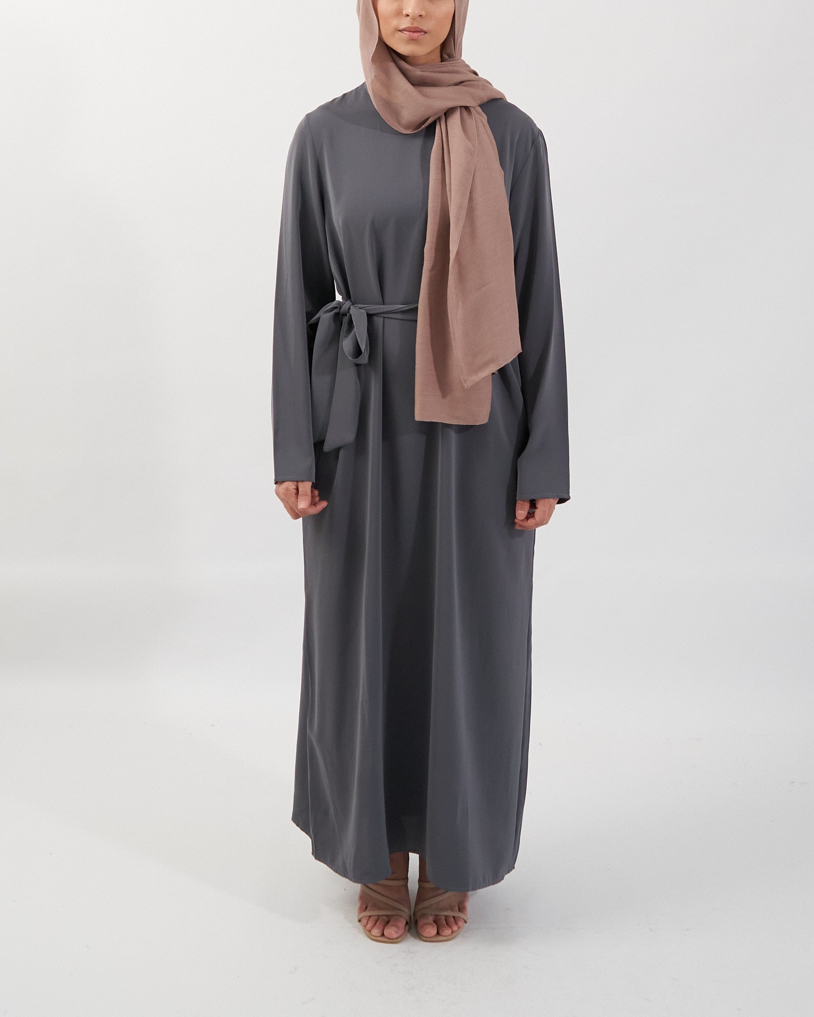 Essential Abaya with Pockets - Grey