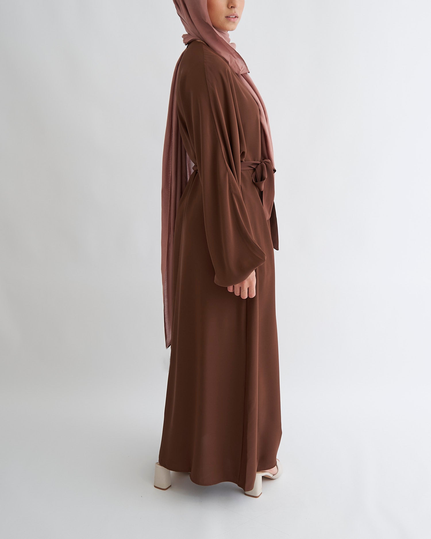 Essential Cuffed Abaya - Coffee