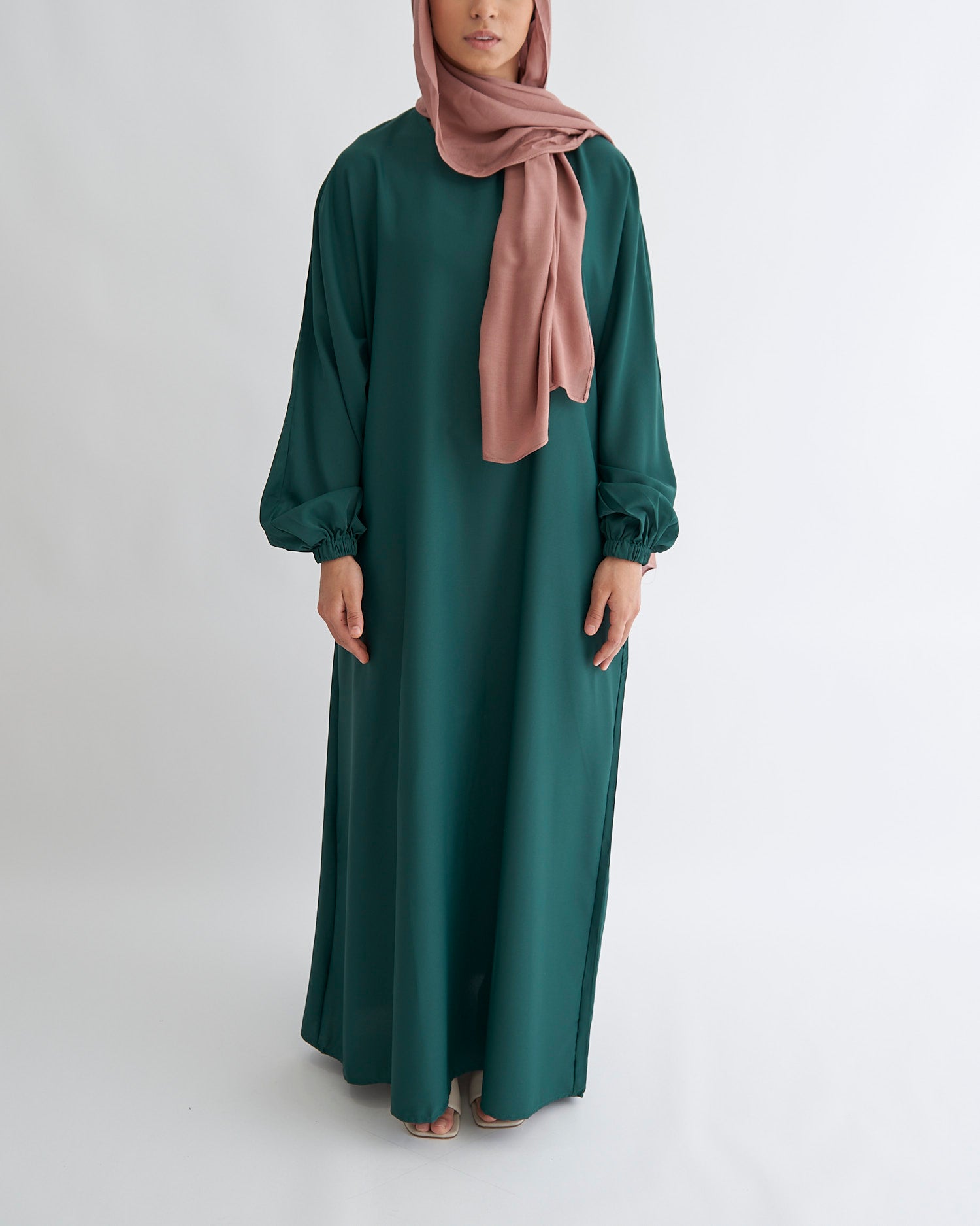 Essential Cuffed Abaya - Emerald