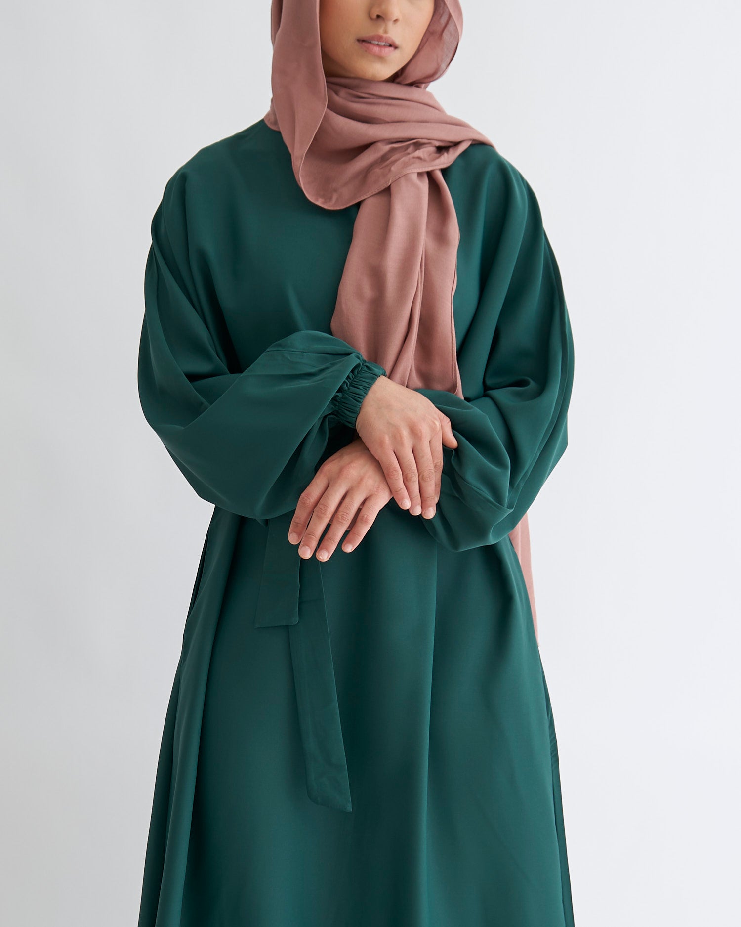 Essential Cuffed Abaya - Emerald