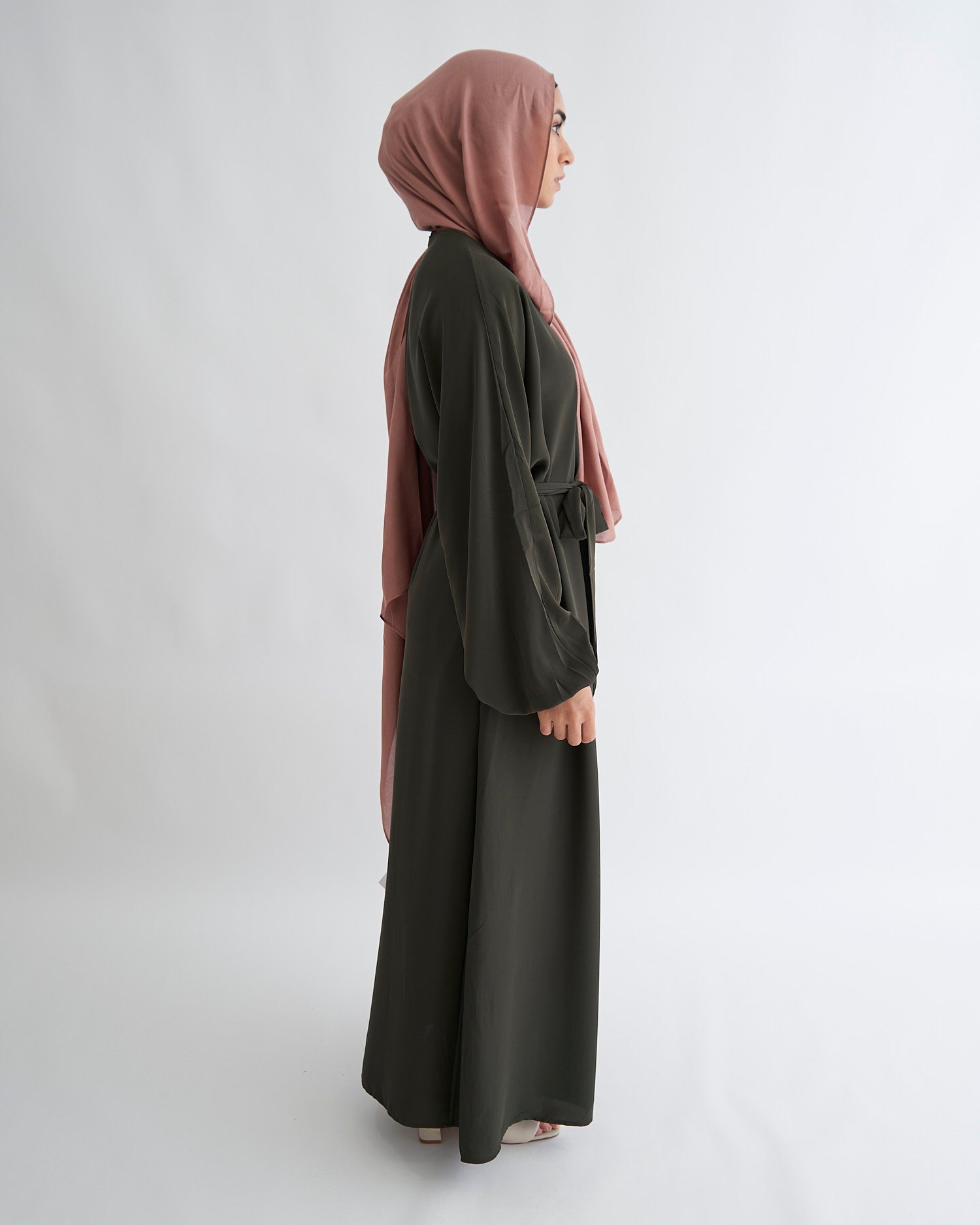 Essential Cuffed Abaya - Khaki