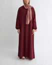 Essential Cuffed Abaya - Maroon