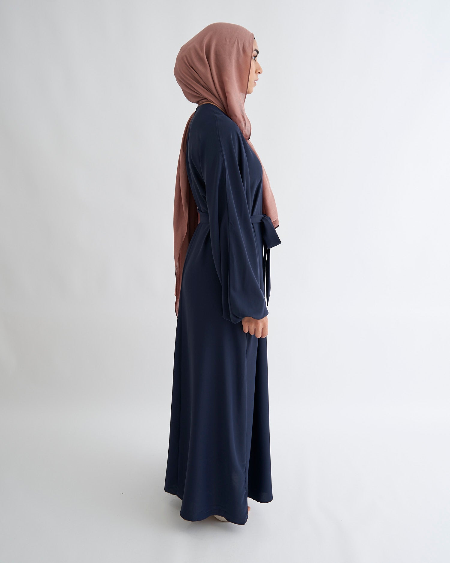 Essential Cuffed Abaya - Navy