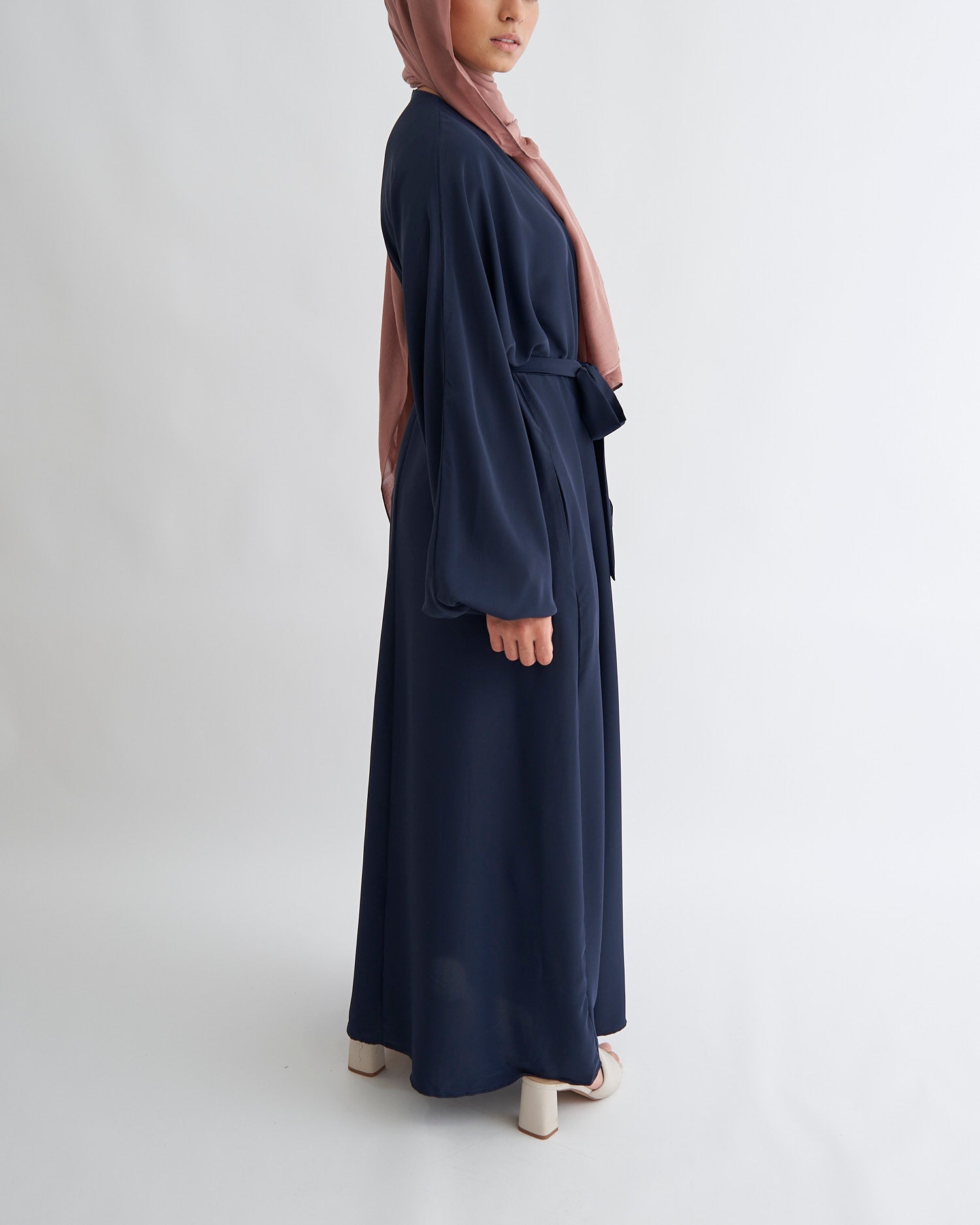 Essential Cuffed Abaya - Navy