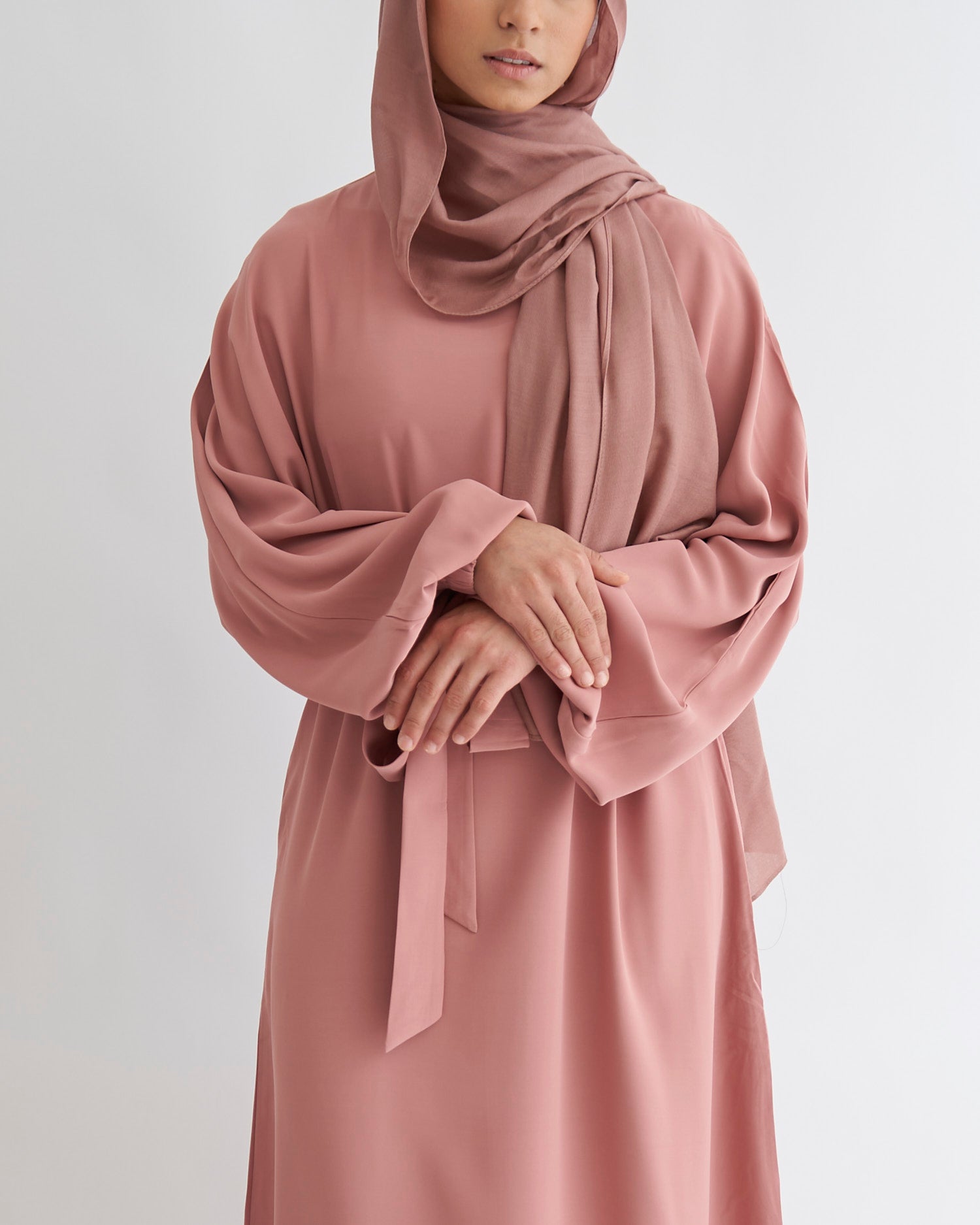 Essential Cuffed Abaya - Pink