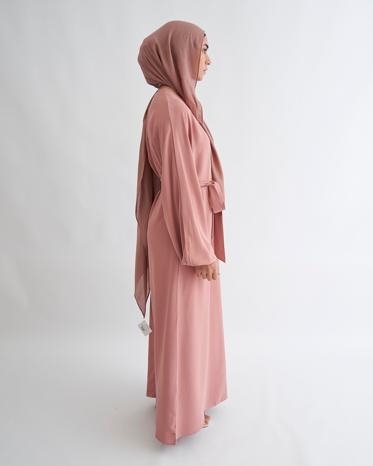 Essential Cuffed Abaya - Pink