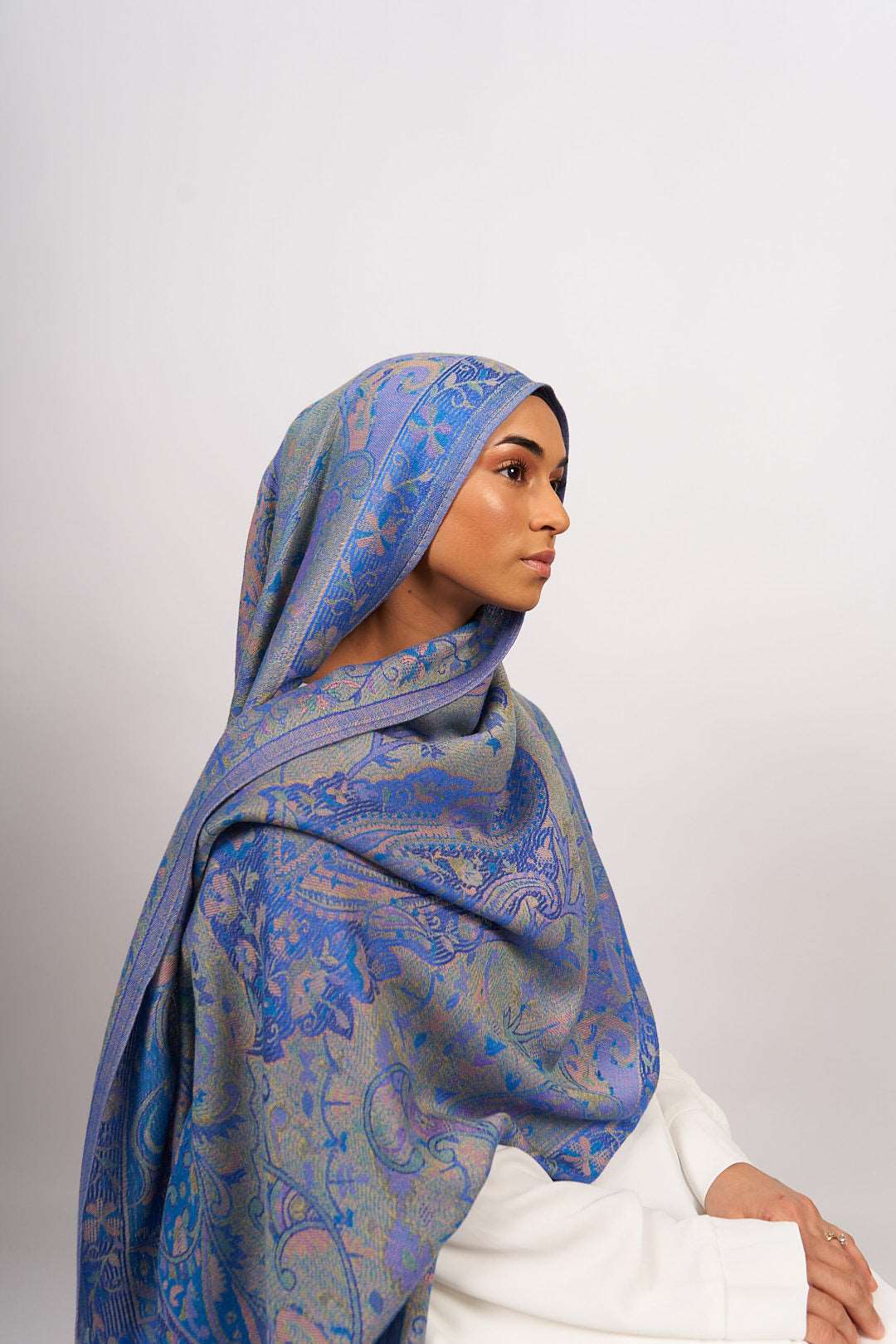 Blue best sale pashmina shawl