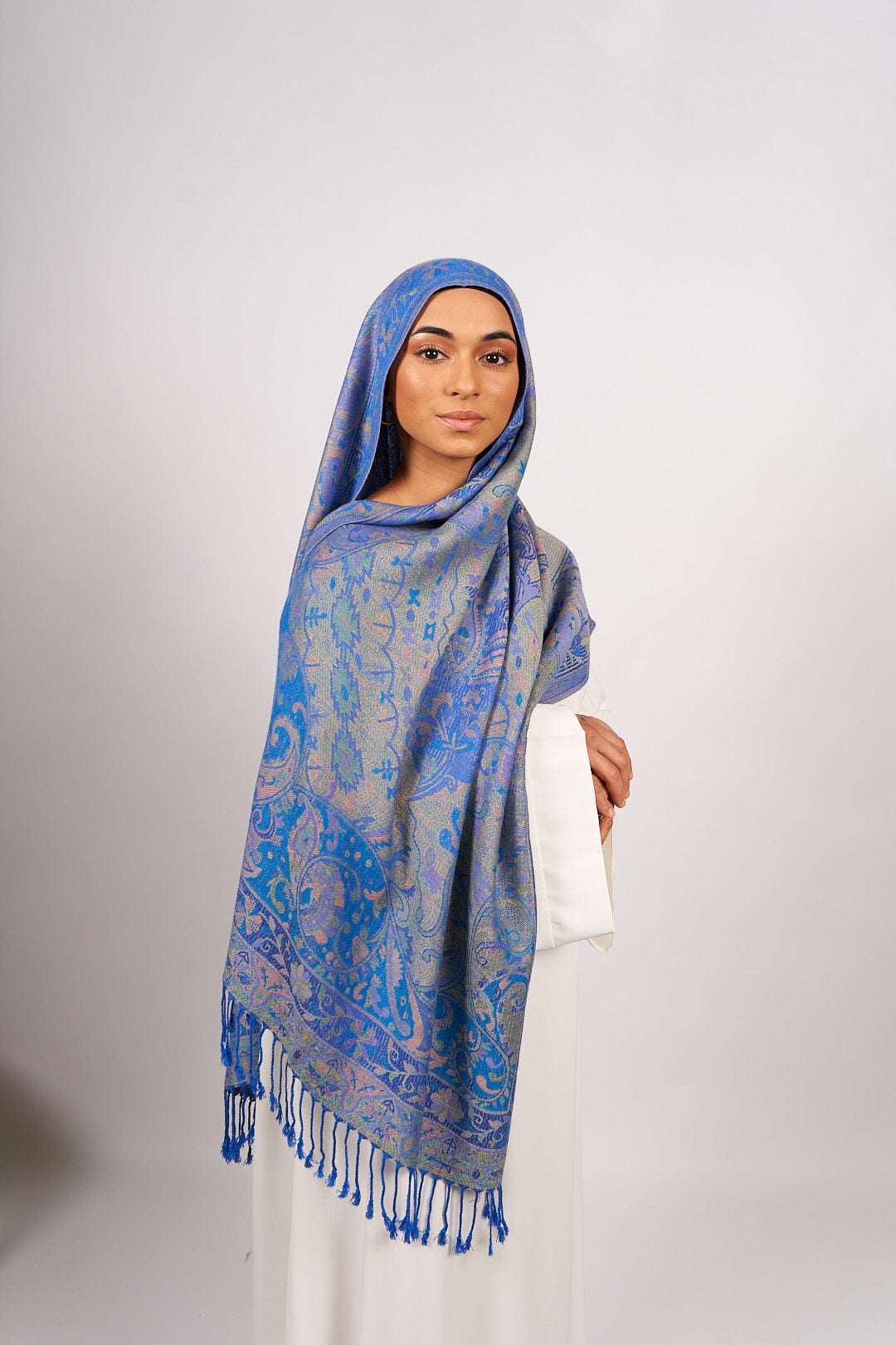 Blue best sale pashmina wrap