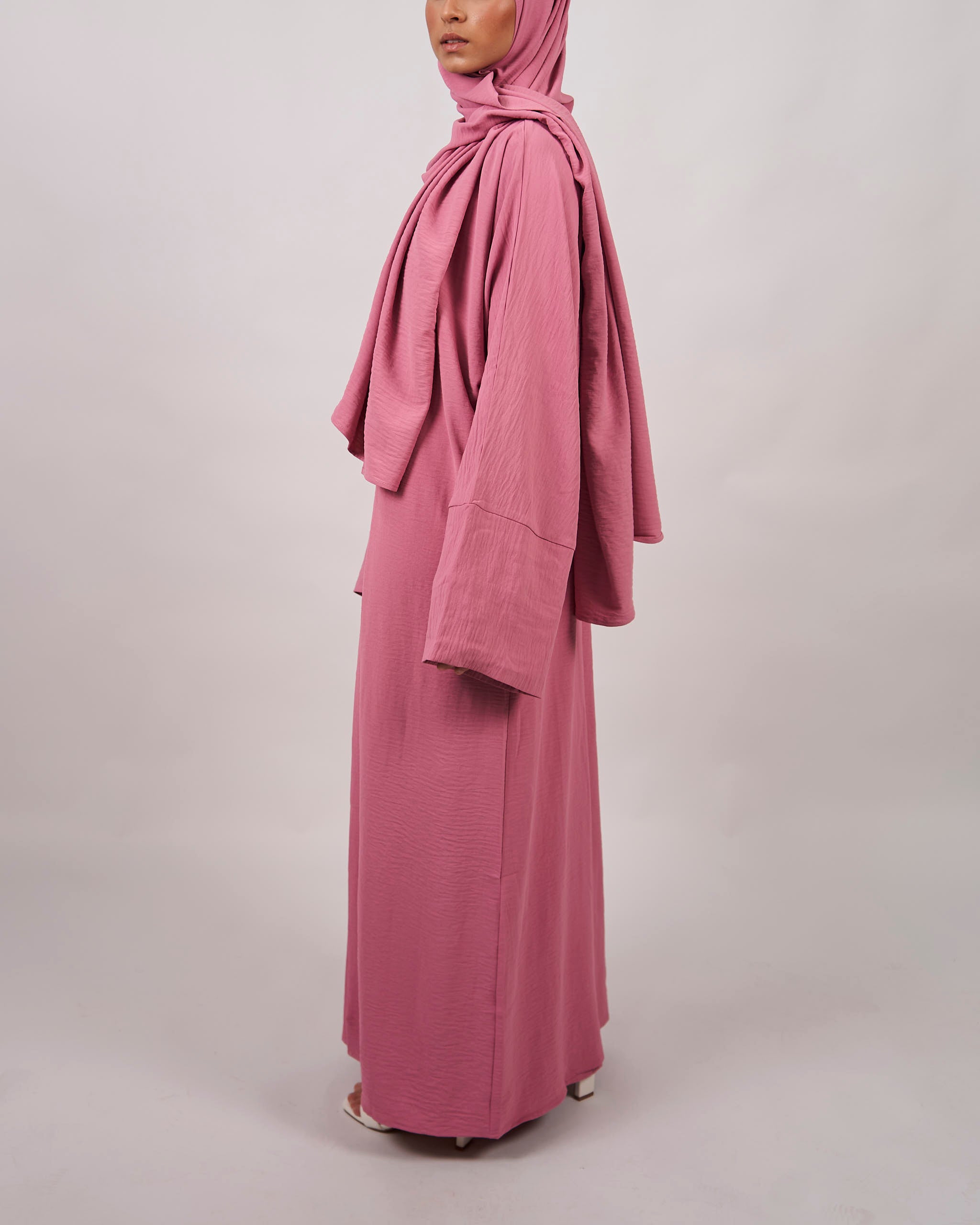 3 Piece Abaya Set - Pink