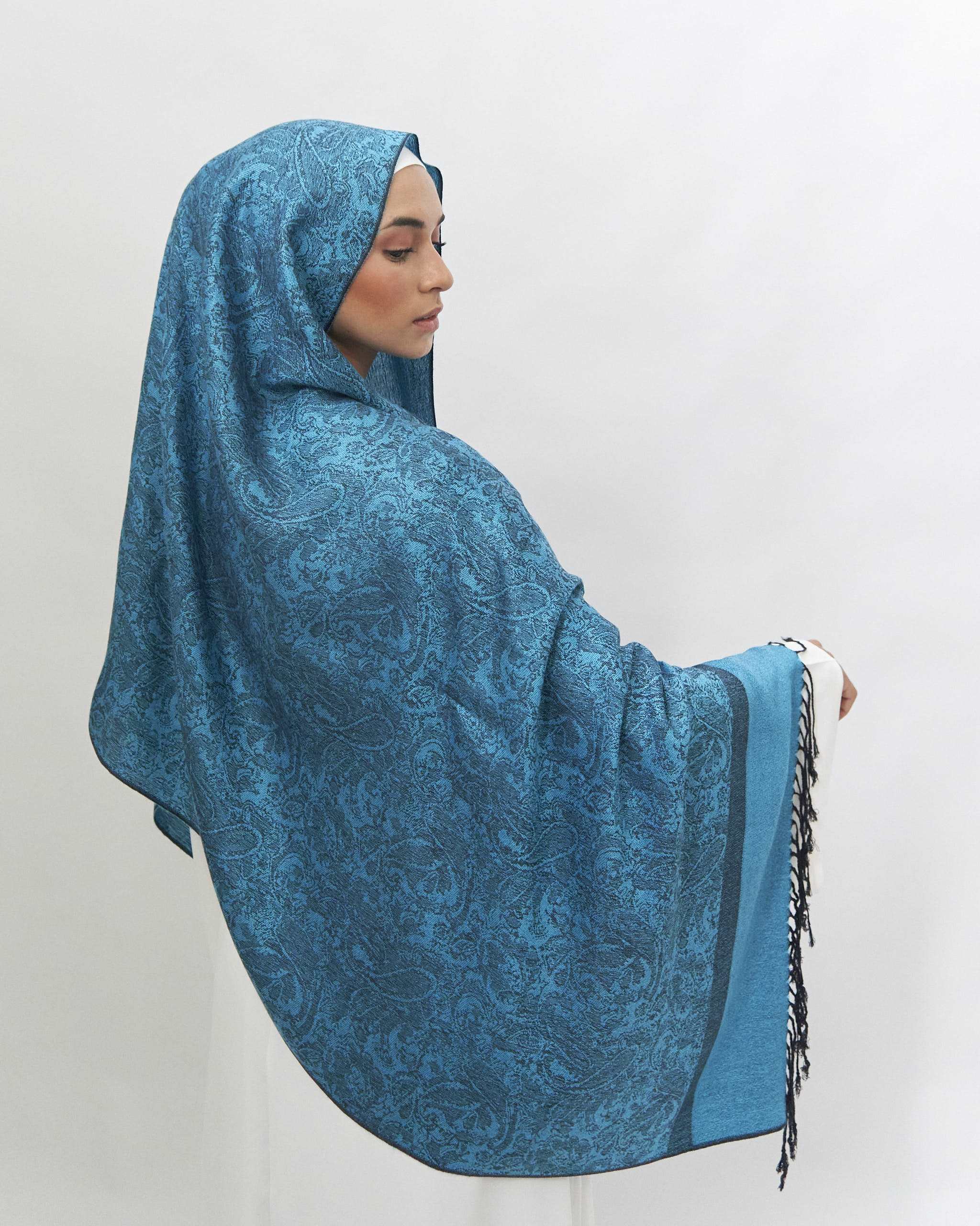 Pashmina Hijab - Blue - Scarves - Fajr Noor