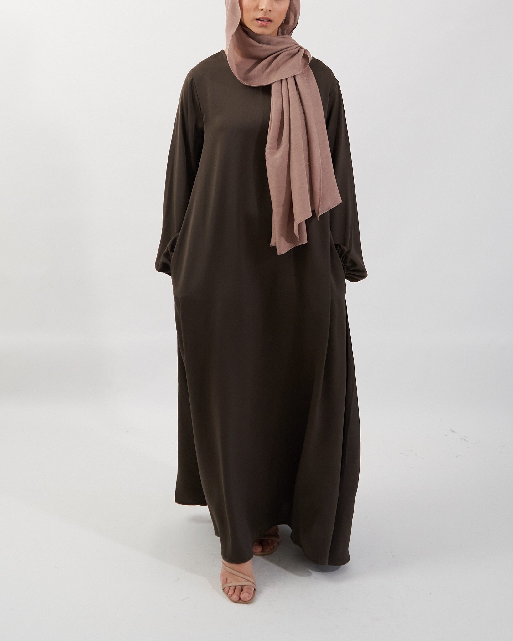 Jannah Abaya - Coffee Satin Abaya Fajr Noor 