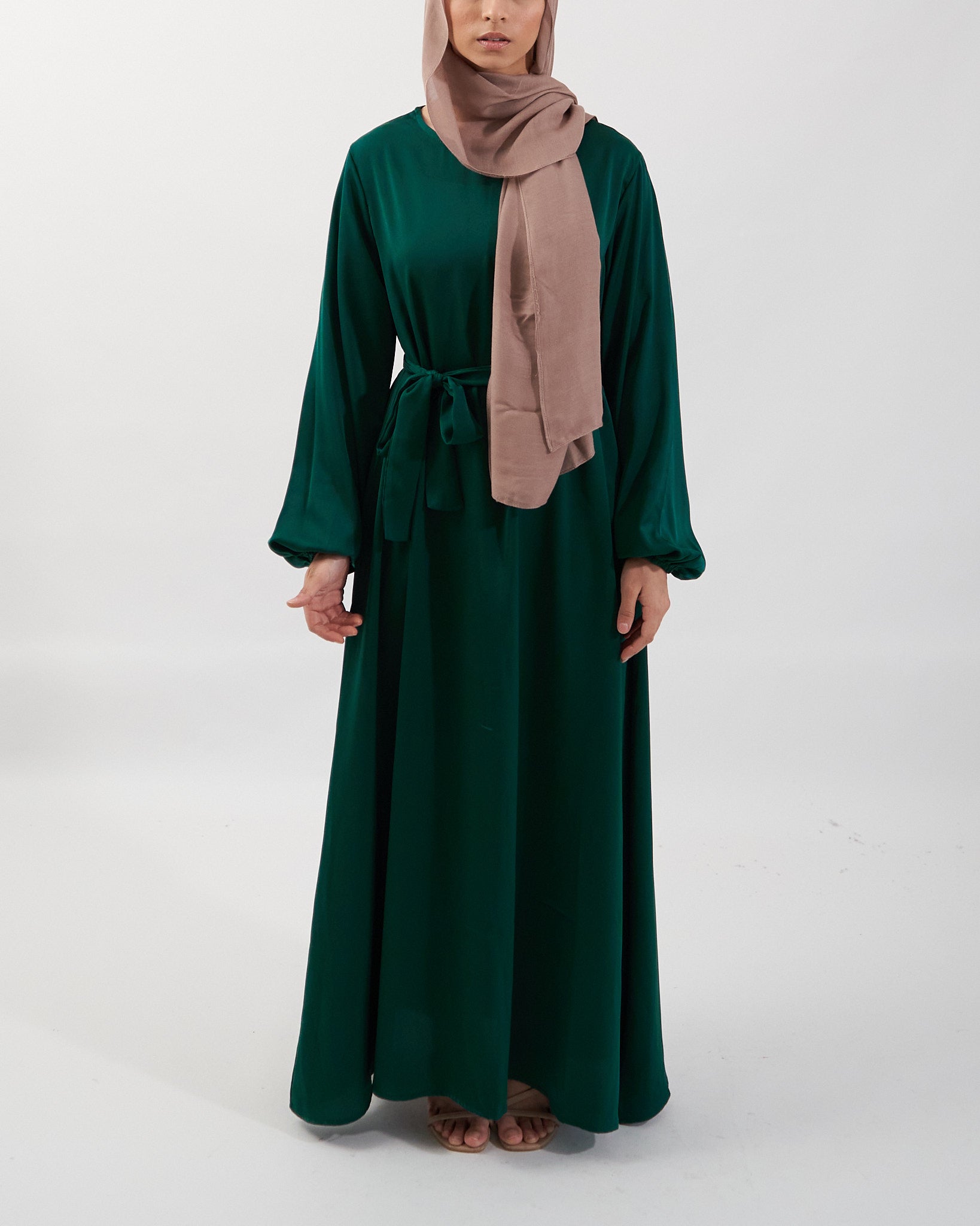 Jannah Abaya - Emerald Satin Abaya Fajr Noor 