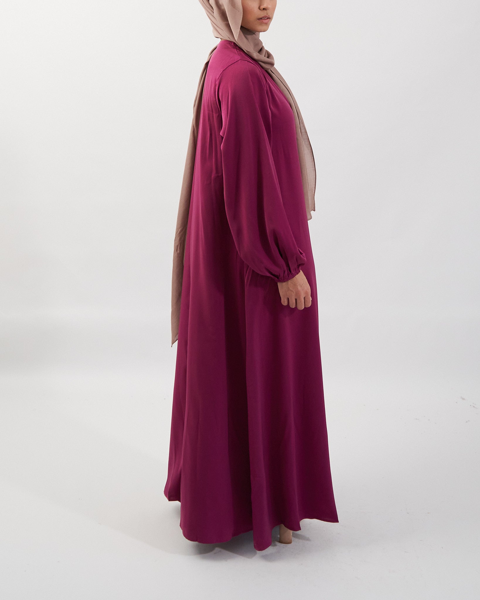 Jannah Abaya - Plum Satin Abaya Fajr Noor 