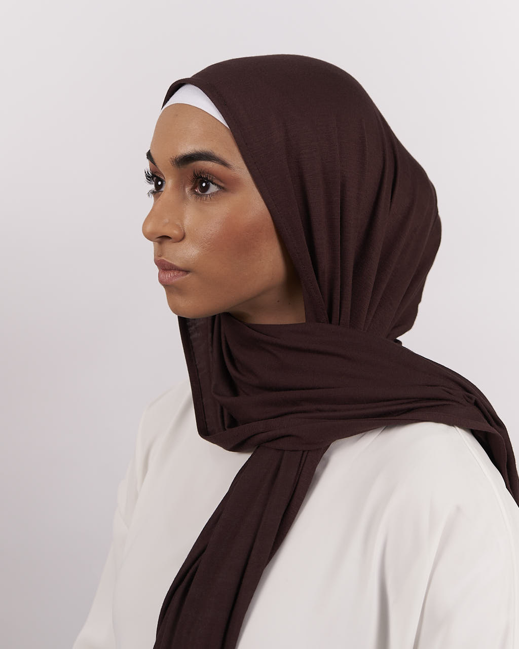 Jersey-Hijab – Dunkelbraun