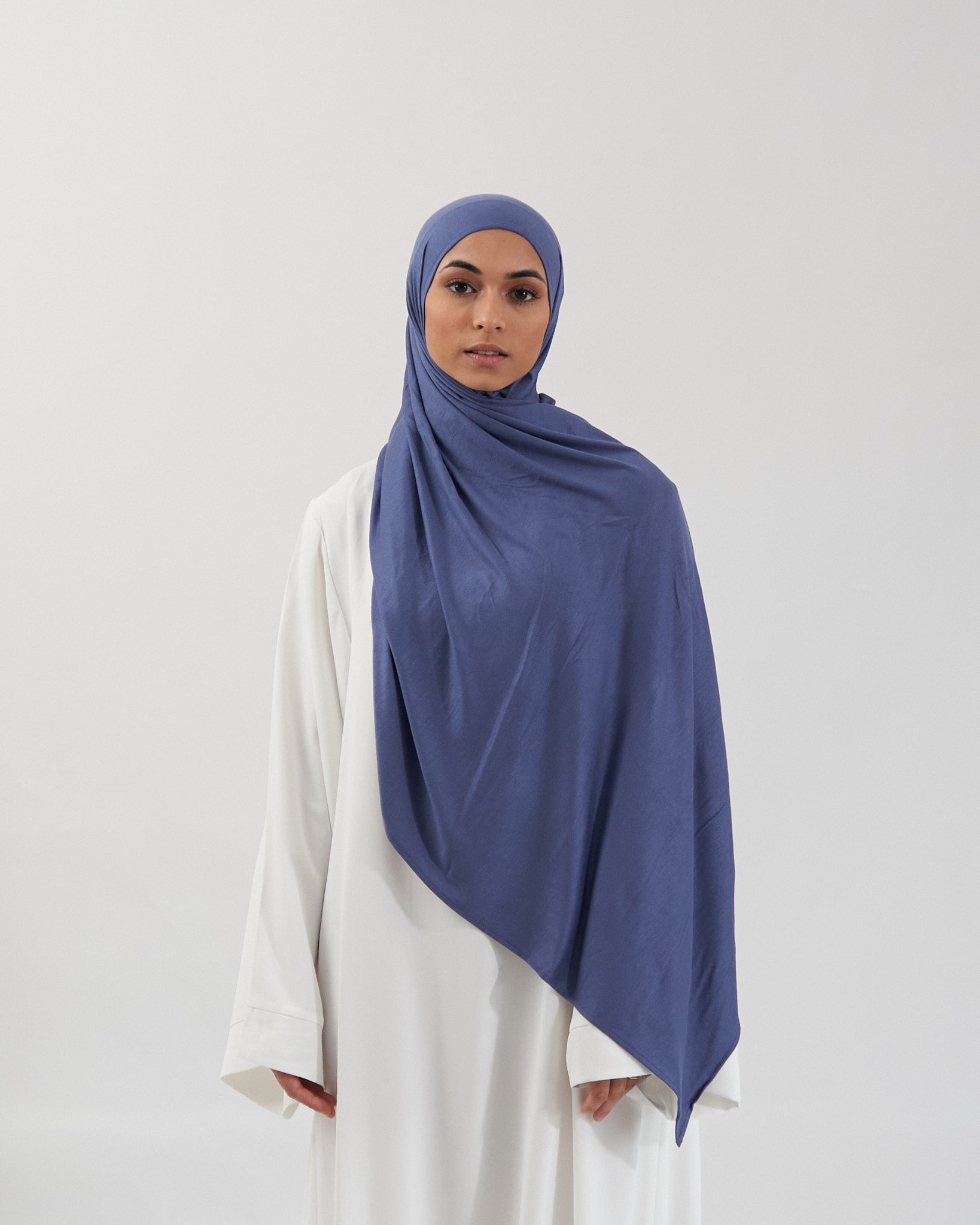 Premium Jersey Hijab - Blue Denim Scarves Fajr Noor 