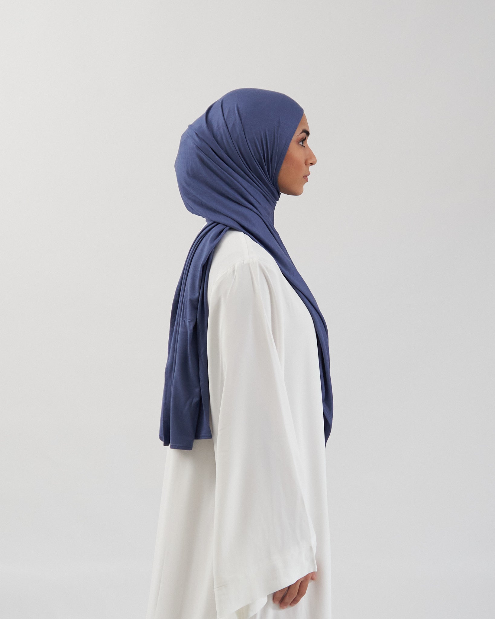 Premium Jersey Hijab - Blue Denim Scarves Fajr Noor 