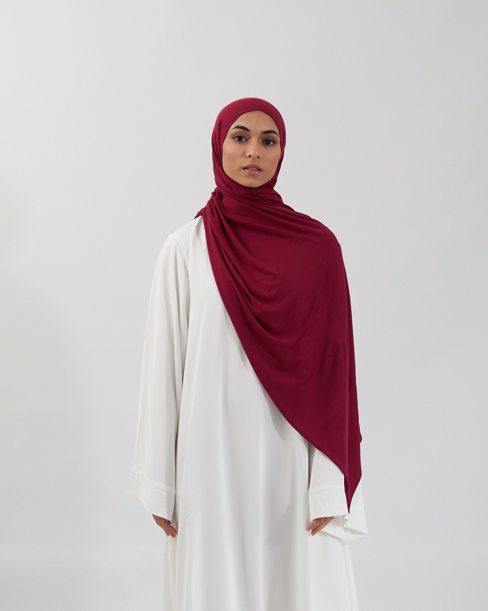 Premium Jersey Hijab - Maroon Scarves Fajr Noor 