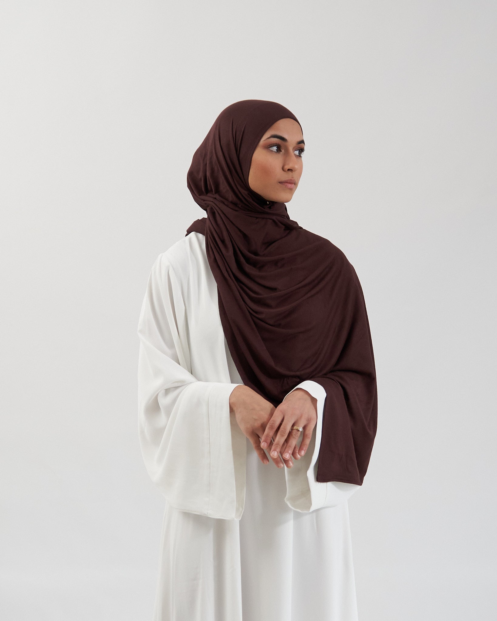 Premium Jersey Hijab - Dark Brown Scarves Fajr Noor 