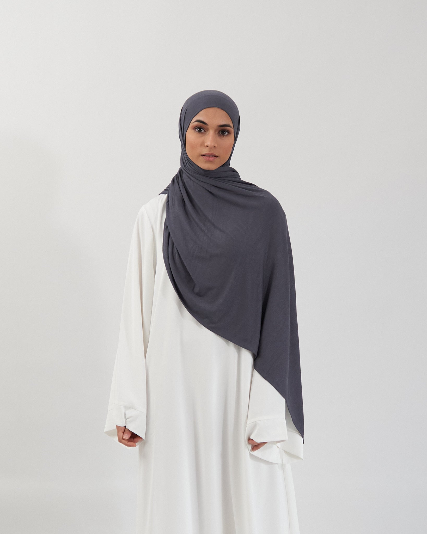 Premium Jersey Hijab - Majestic Grey Scarves Fajr Noor 