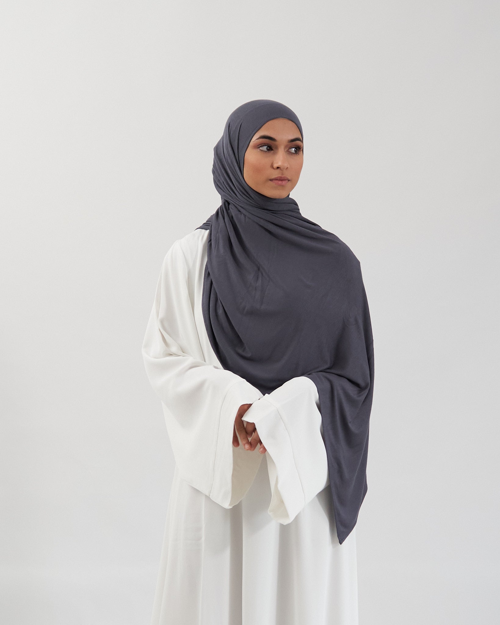 Premium Jersey Hijab - Majestic Grey Scarves Fajr Noor 