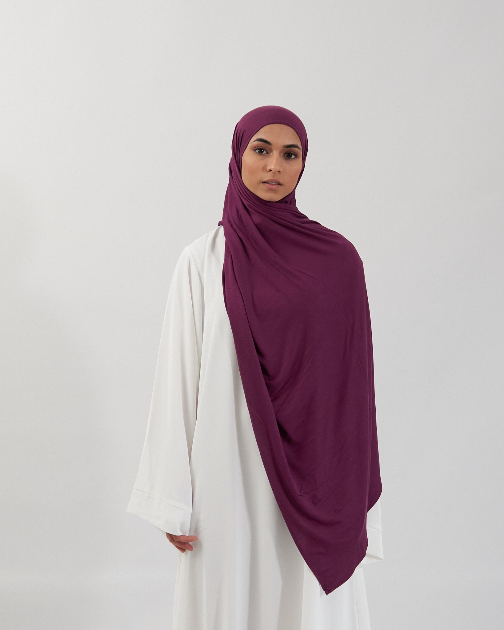 Premium Jersey Hijab - Plum Scarves Fajr Noor 