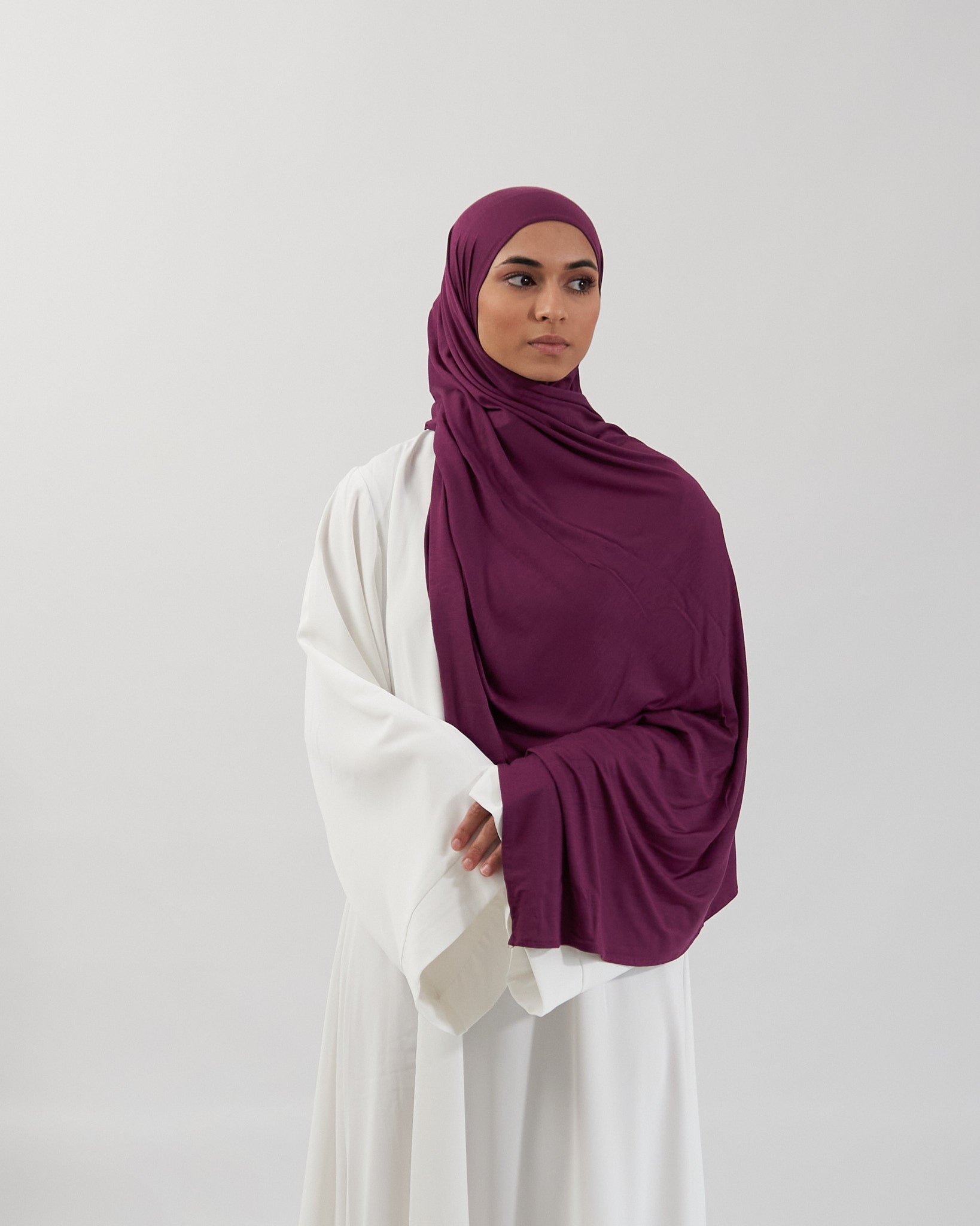 Premium Jersey Hijab - Plum Scarves Fajr Noor 