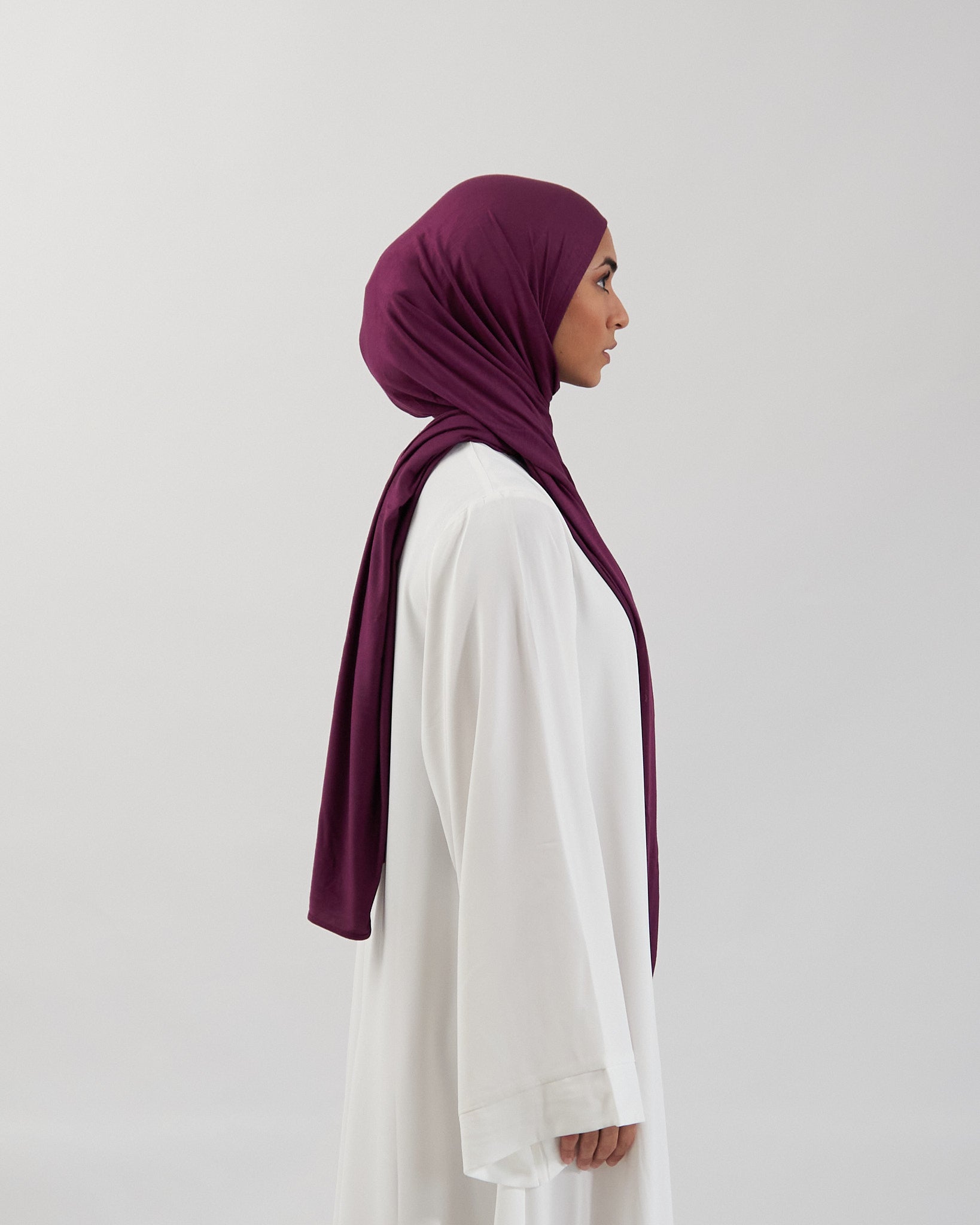 Premium Jersey Hijab - Plum Scarves Fajr Noor 