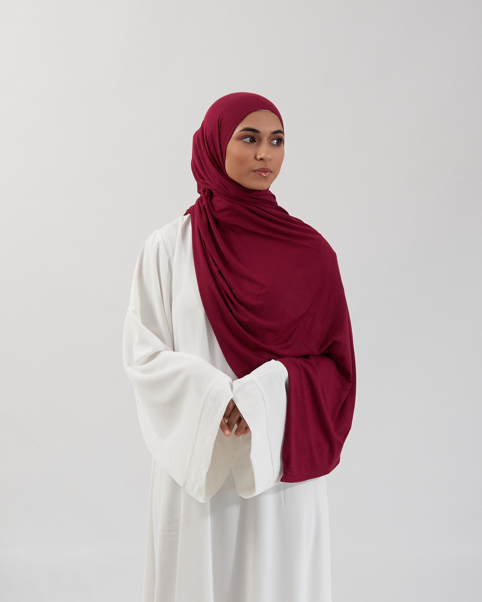 Premium Jersey Hijab - Maroon Scarves Fajr Noor 