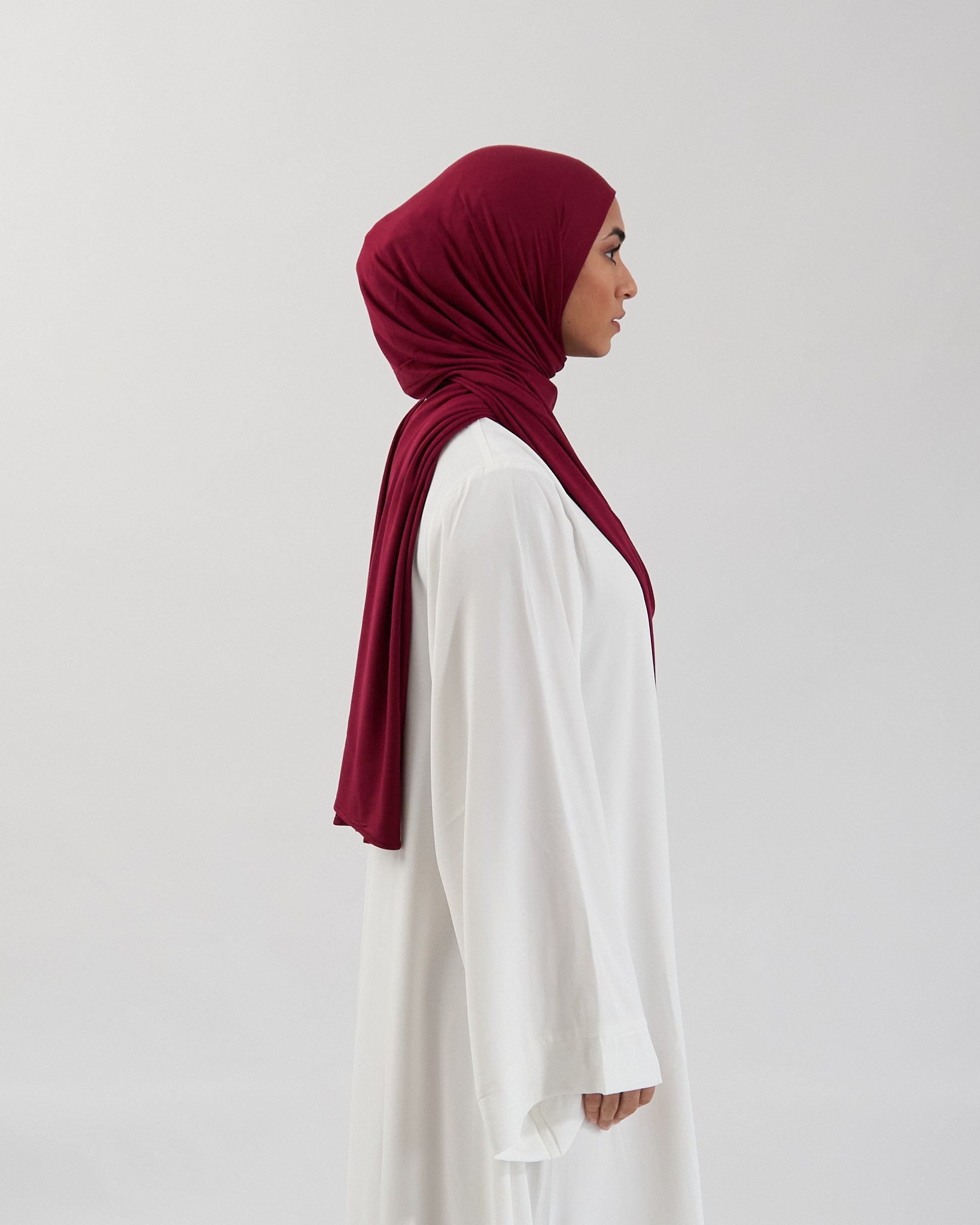 Premium Jersey Hijab - Maroon Scarves Fajr Noor 